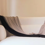 100% modal scarf in black and beige two toned summer lightweight woven hijab