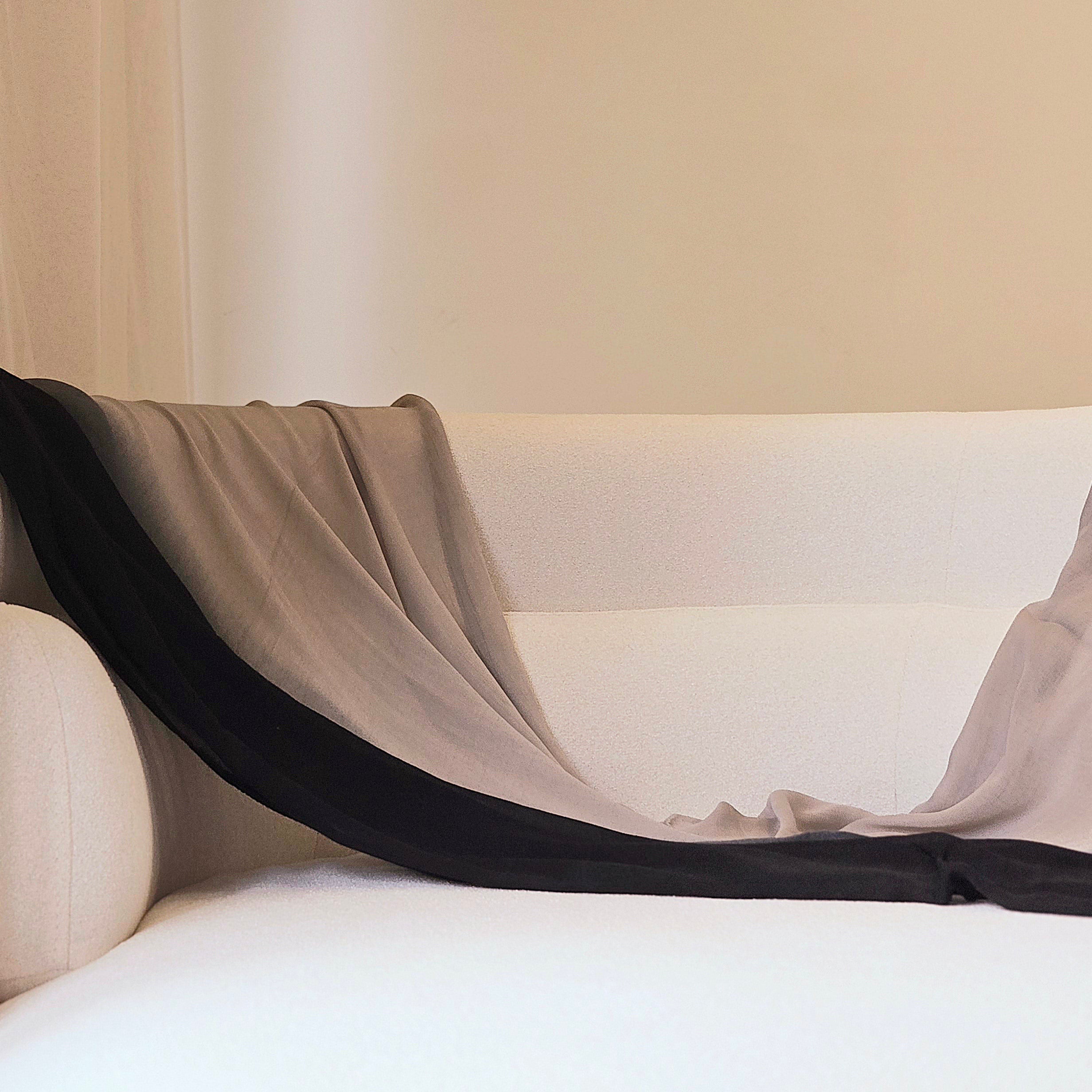 100% modal scarf in black and beige two toned summer lightweight woven hijab