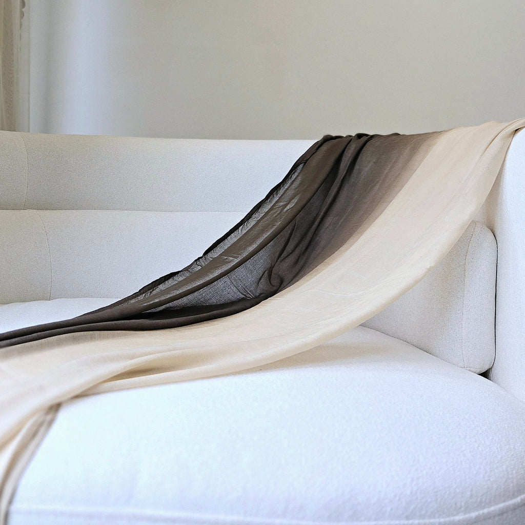 100% modal scarf in brown and beige two toned summer lightweight woven hijab
