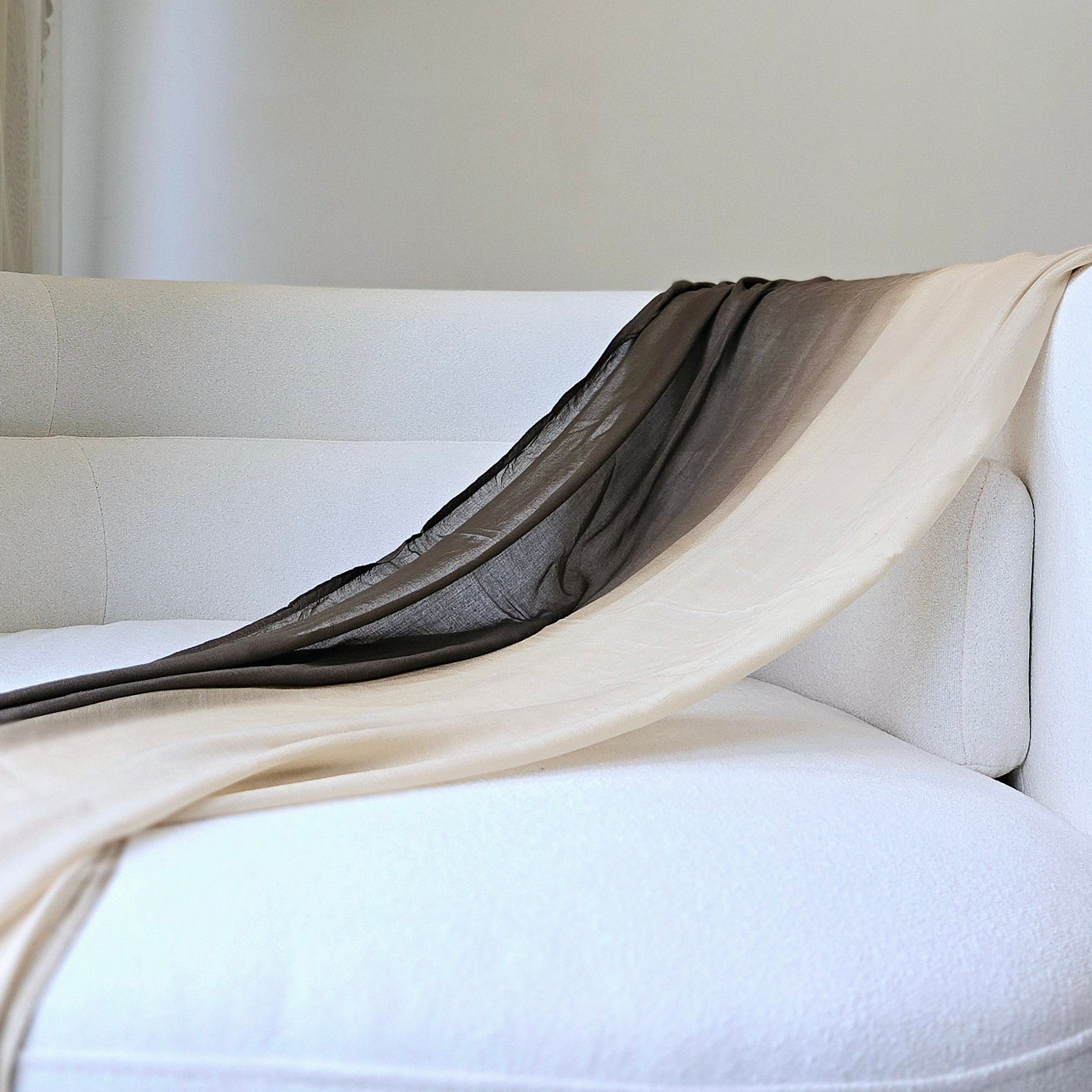 100% modal scarf in brown and beige two toned summer lightweight woven hijab