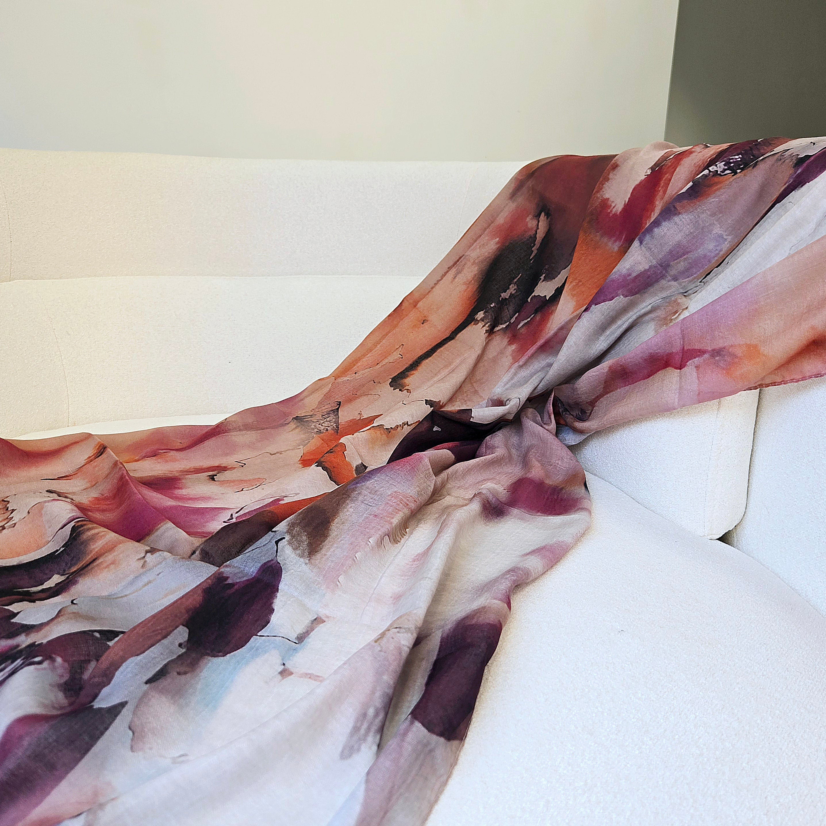 Floral Pink Watercolour Printed Hijab