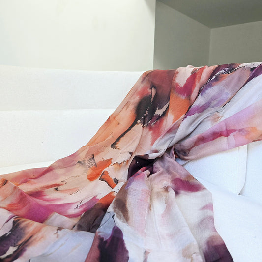 Floral Pink Watercolour Printed Hijab