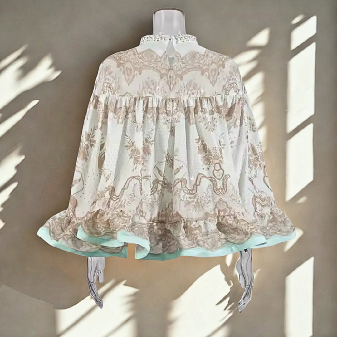Olivia 2 Piece Blouse and Skirt Set French Ruffles Lightweight & Soft | Ethereal Collection