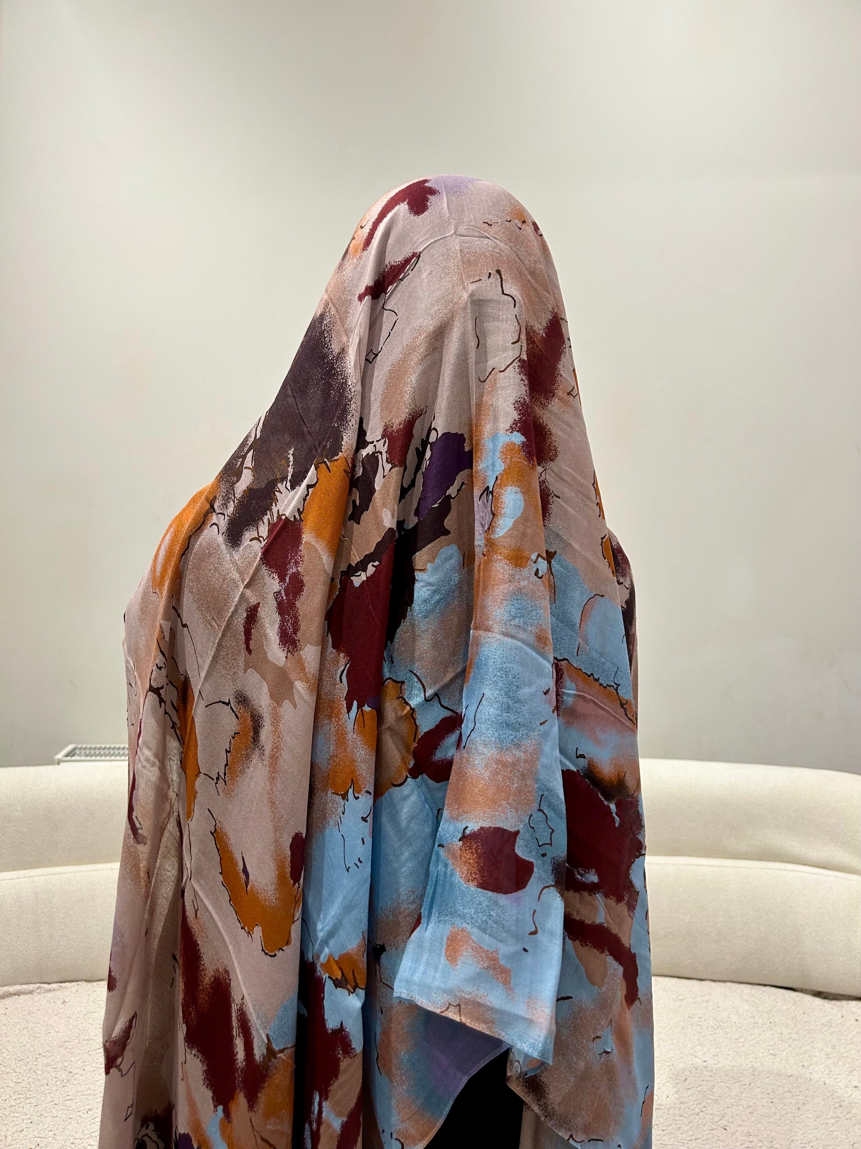 Watercolour Printed Modal Scarf Lightweight Breathable Elegant Modest Fashion Trendy Casual Work & Special Occasions All Seasons Concepta Haya