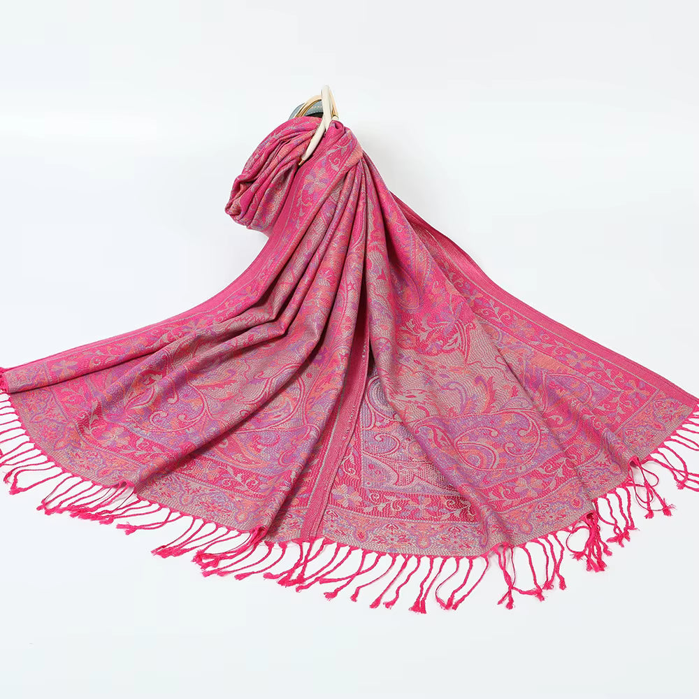 Pashmina Scarf – Cashmere‑Feel, Wind‑Resistant, Woven Paisley Jacquard (70×200cm)