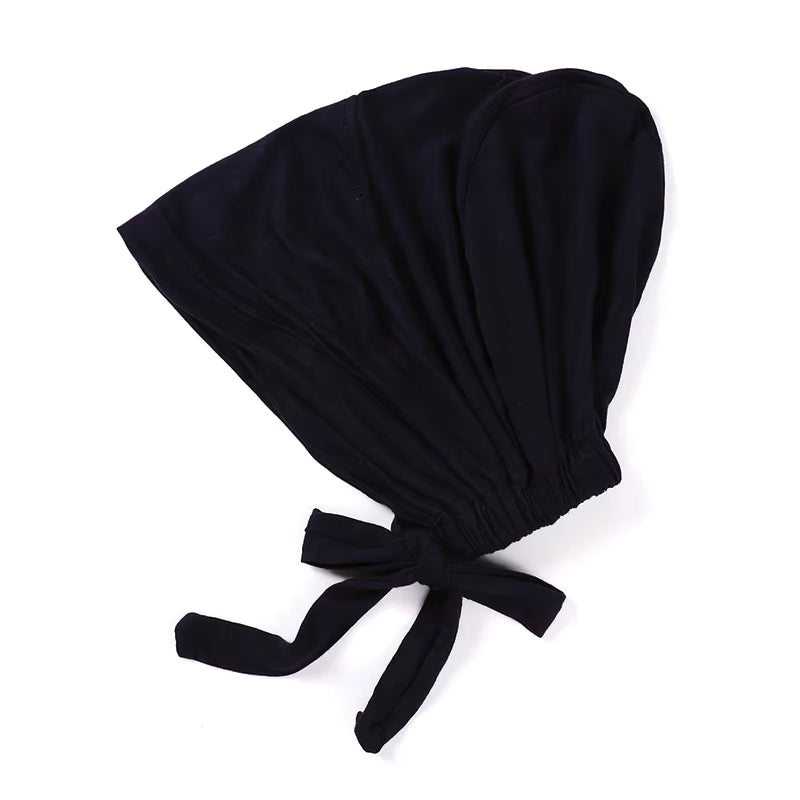 Cotton Modal Elastic Tie Back HIjab Caps Plain Underscarf Adjustable Elasticity Jersey Hijab Undearcap