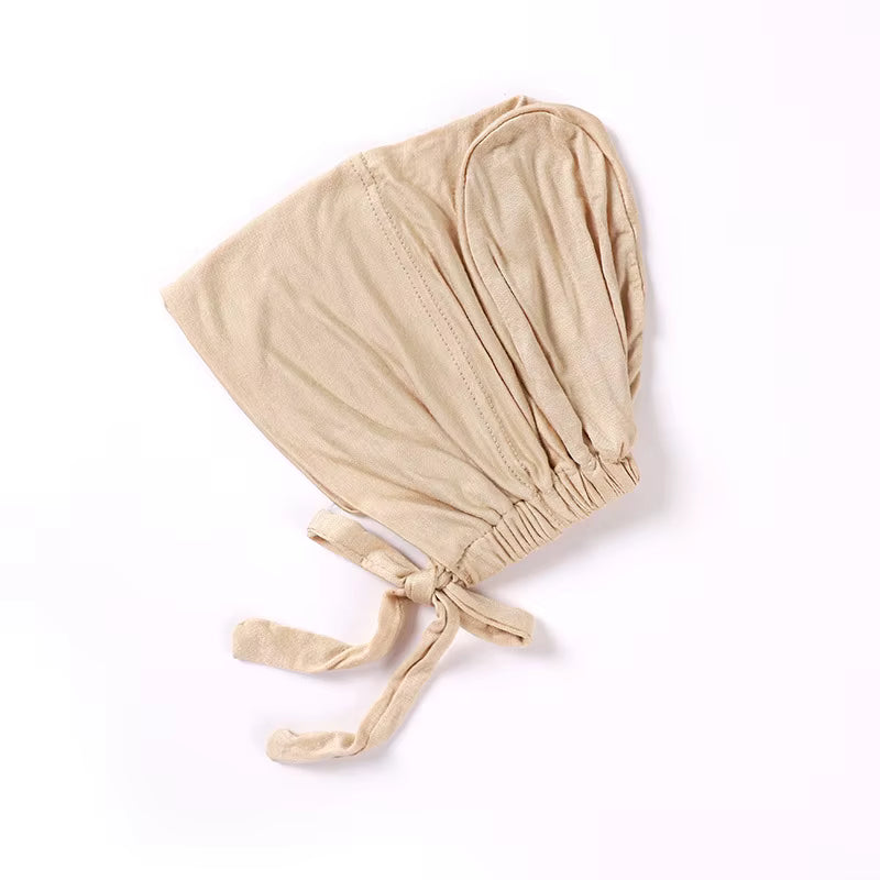 Cotton Modal Elastic Tie Back HIjab Caps Plain Underscarf Adjustable Elasticity Jersey Hijab Undearcap