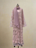 Haya Pearl Bloom Abaya Embellished Set 3 Piece Pre-Order
