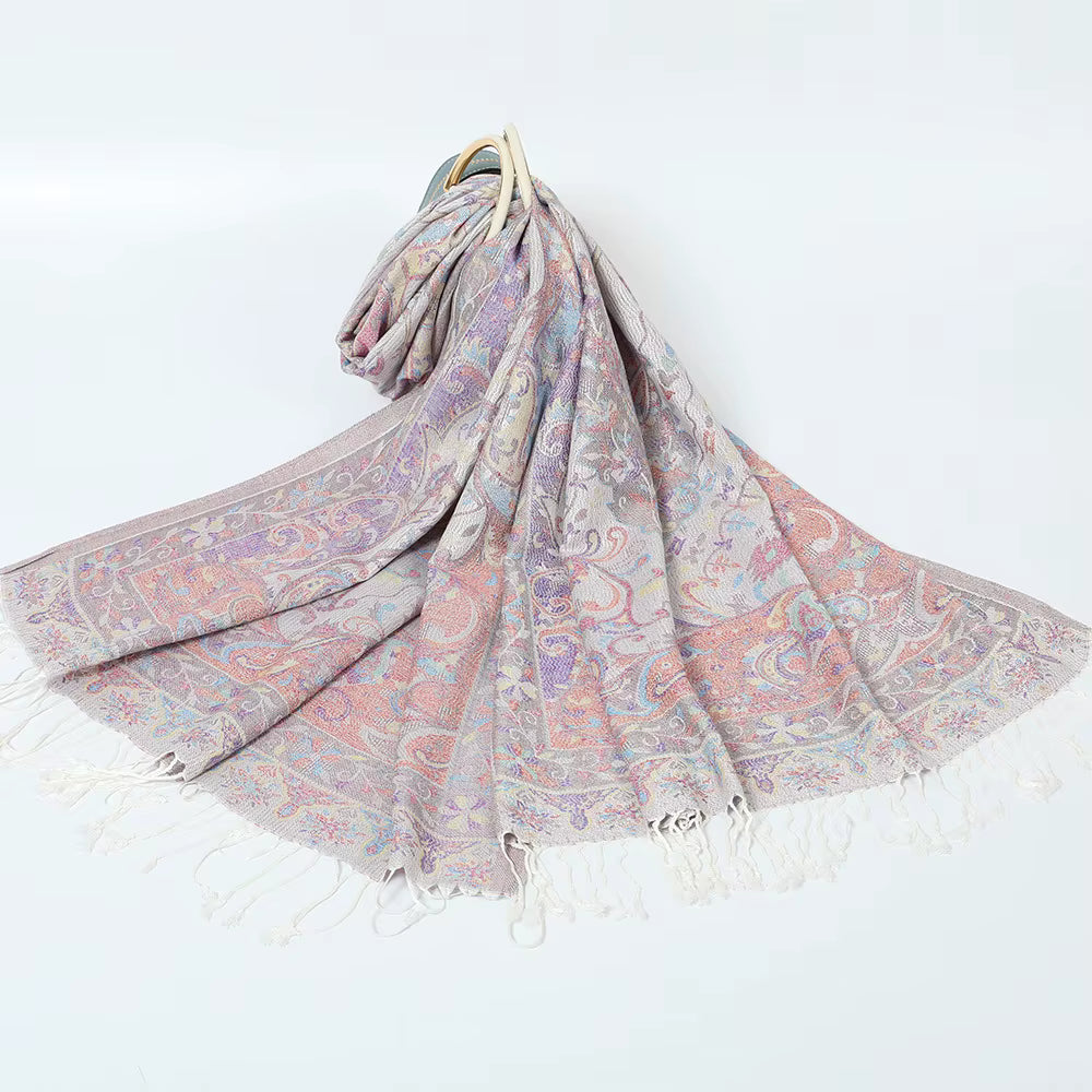 Pashmina Scarf – Cashmere‑Feel, Wind‑Resistant, Woven Paisley Jacquard (70×200cm)