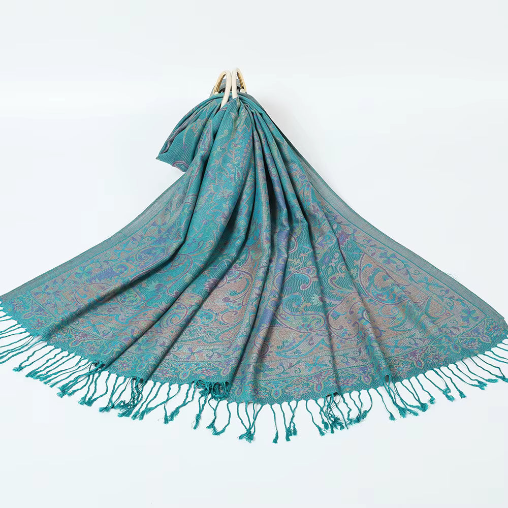 Pashmina Scarf – Cashmere‑Feel, Wind‑Resistant, Woven Paisley Jacquard (70×200cm)