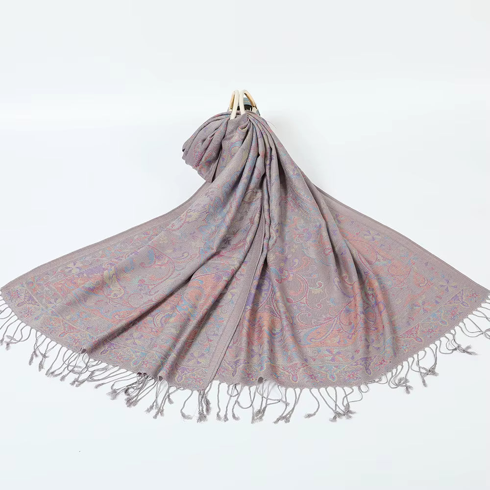 Pashmina Scarf – Cashmere‑Feel, Wind‑Resistant, Woven Paisley Jacquard (70×200cm)