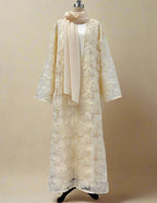 Haya Pearl Bloom Abaya Embellished Set 3 Piece Pre-Order
