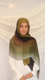 Olive Green Modal Scarf – Lightweight Printed 100% Modal, Soft & Breathable | 180×70cm