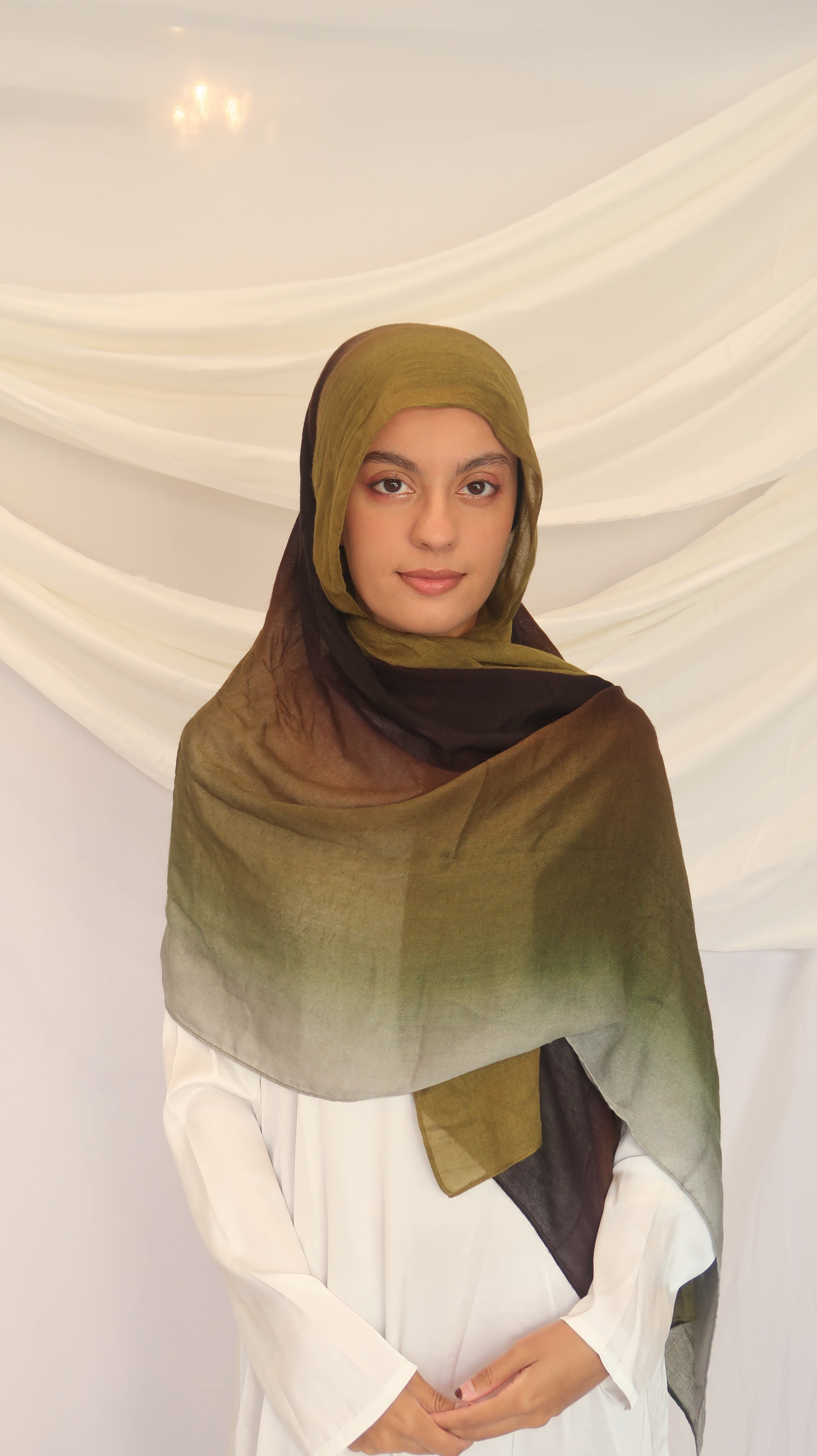 Olive Green Modal Scarf – Lightweight Printed 100% Modal, Soft & Breathable | 180×70cm