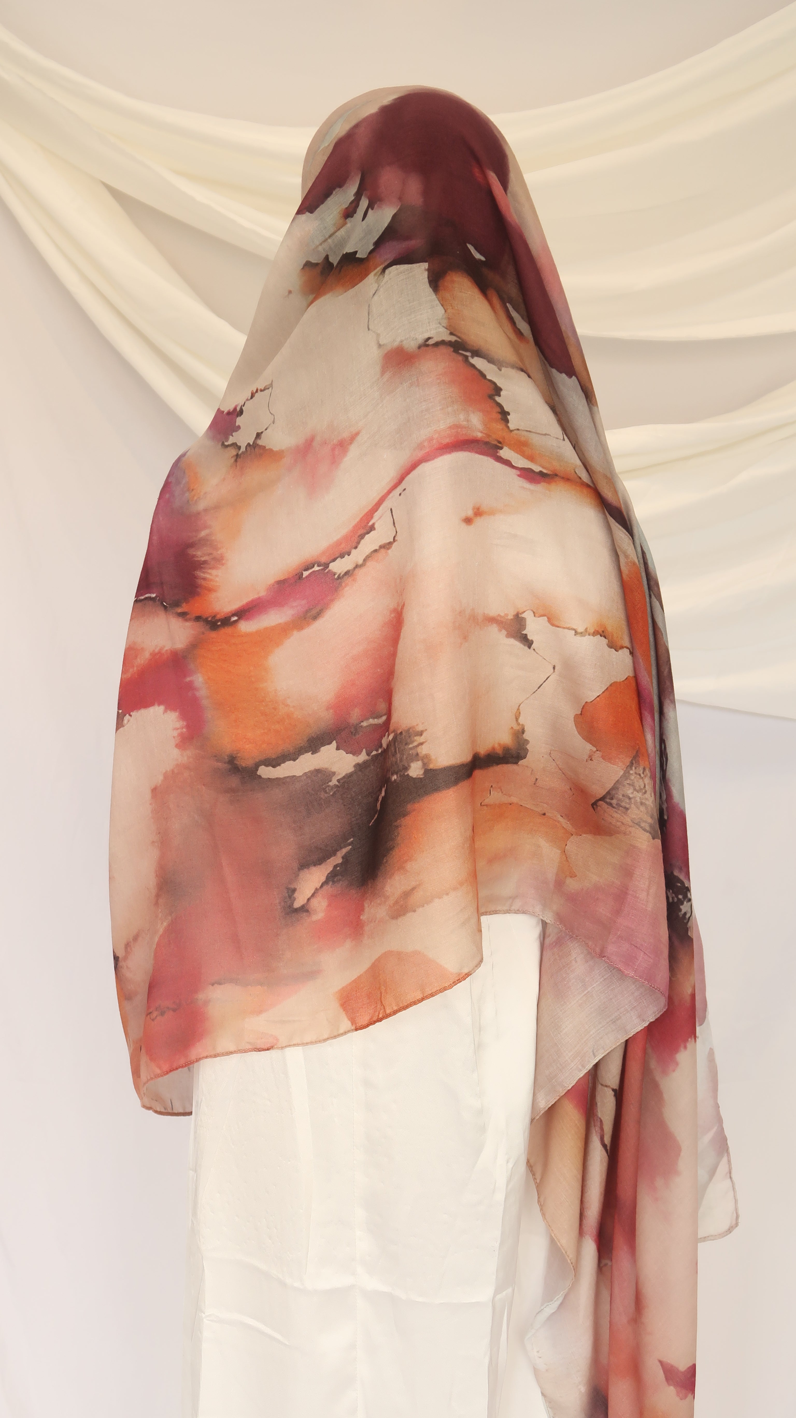 Floral Pink Watercolour Printed Hijab