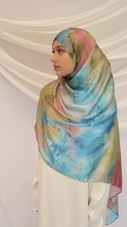 Aurora Silk Watercolour Hijab