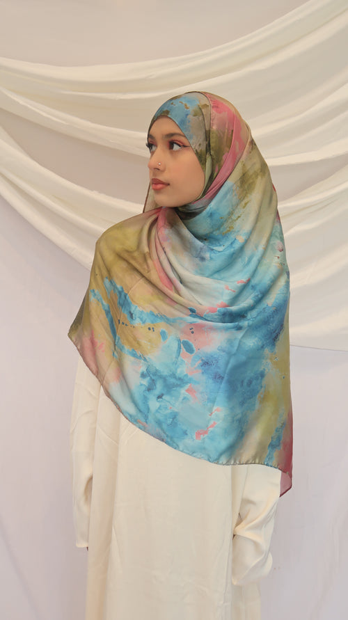 Aurora Silk Watercolour Hijab