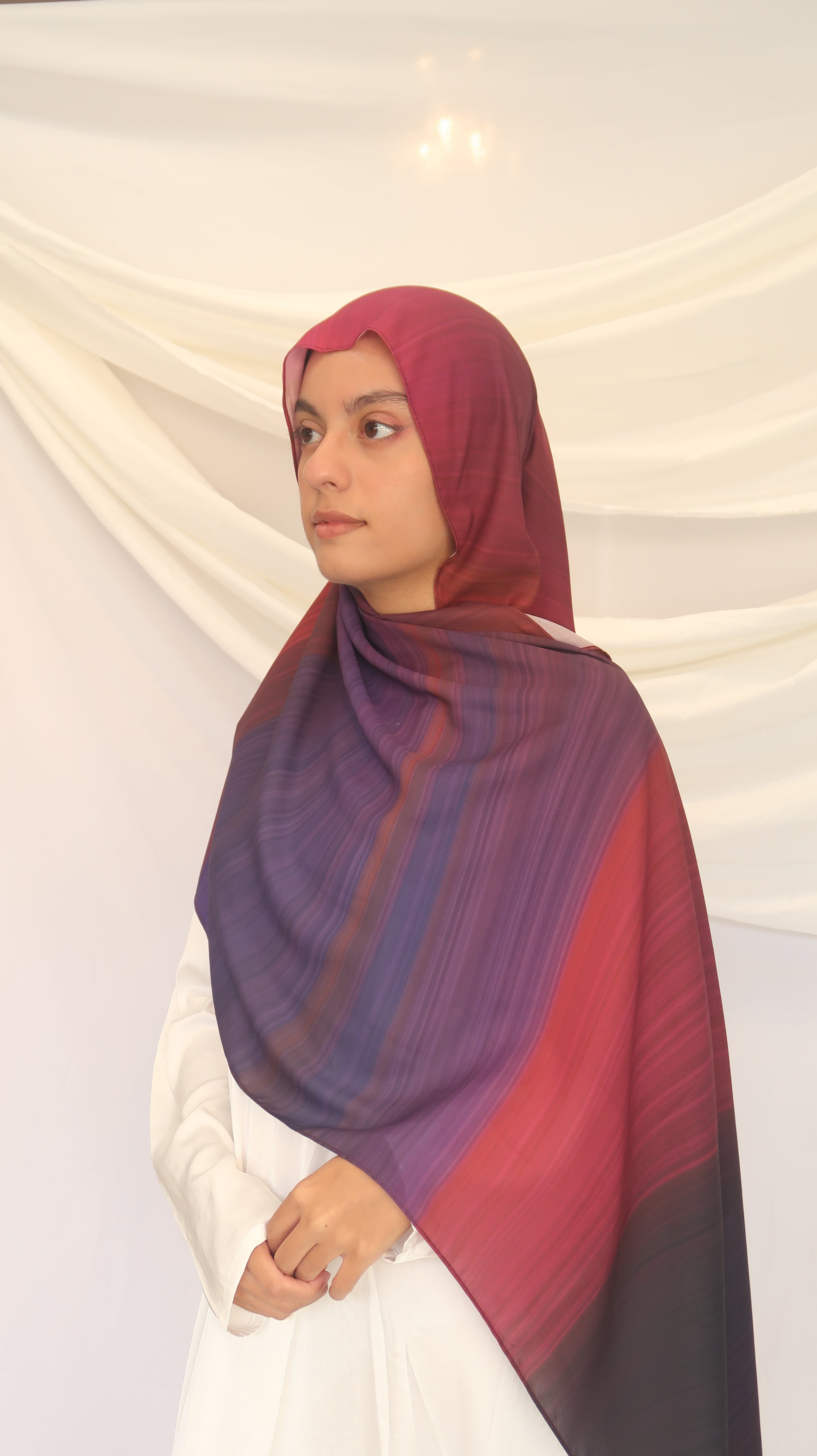 Celestial Bay - Premium Korean Chiffon Printed Scarf