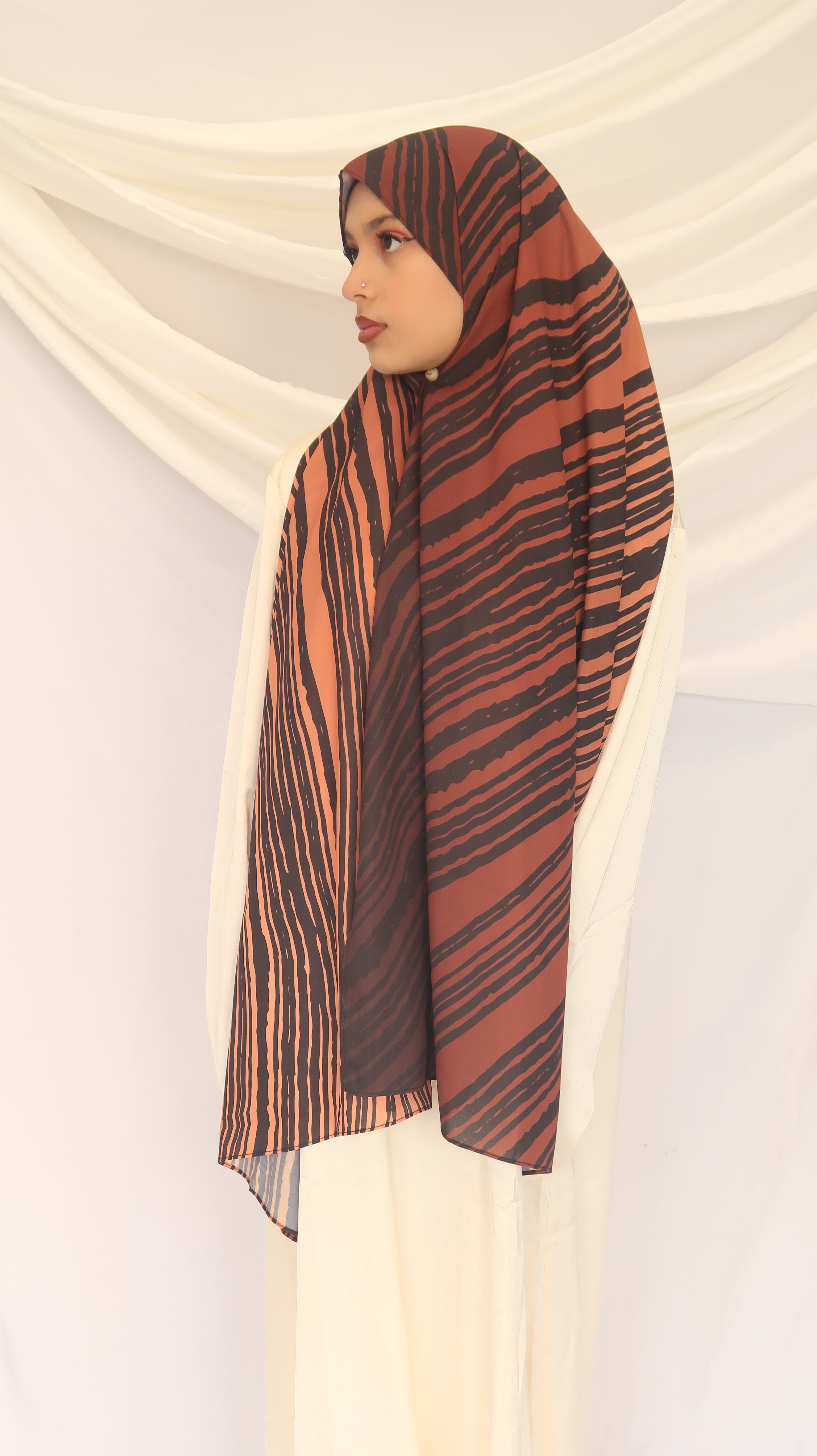 Sun Kissed Clay - Premium Korean Chiffon Printed Scarf