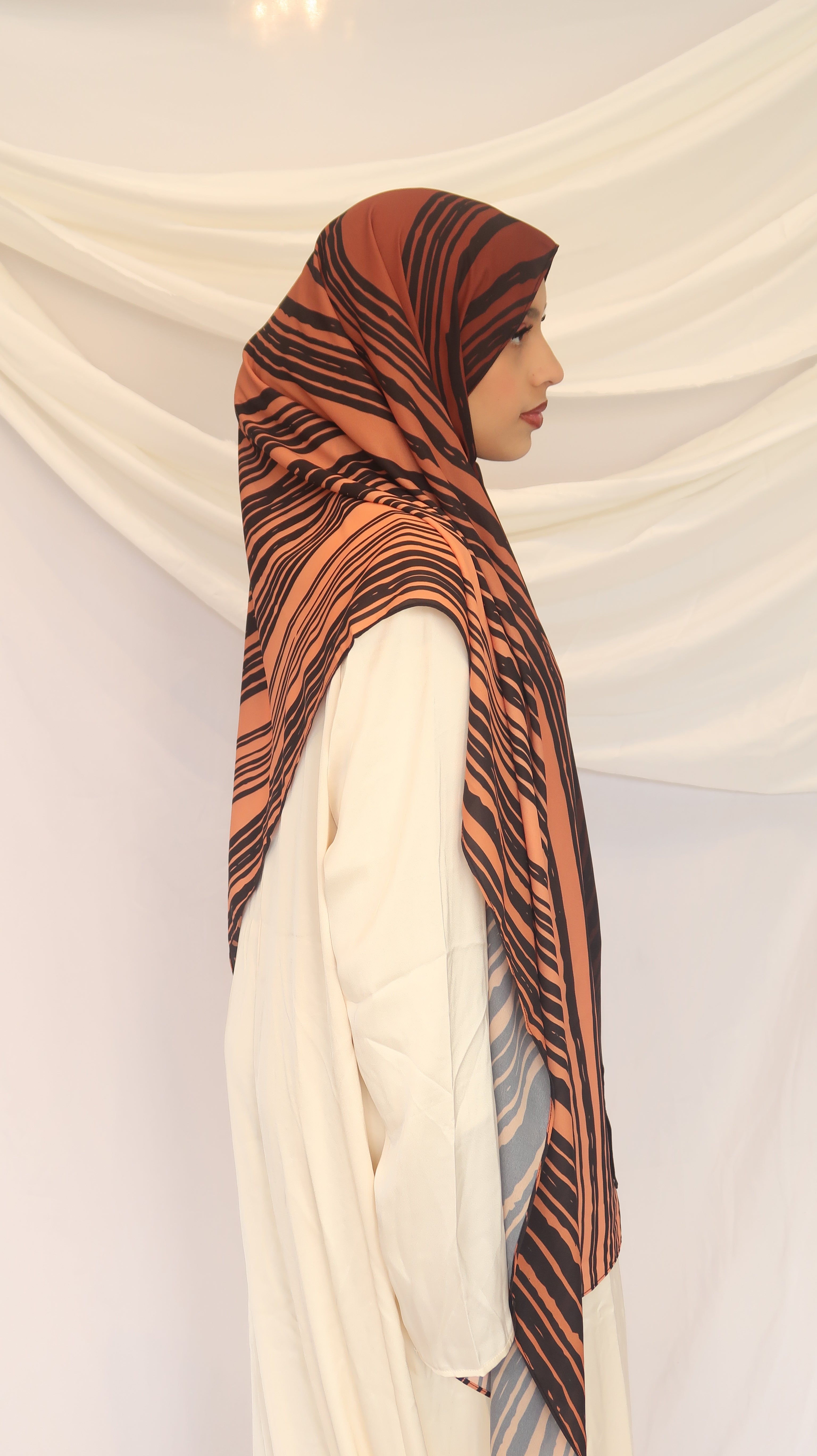 Sun Kissed Clay - Premium Korean Chiffon Printed Scarf