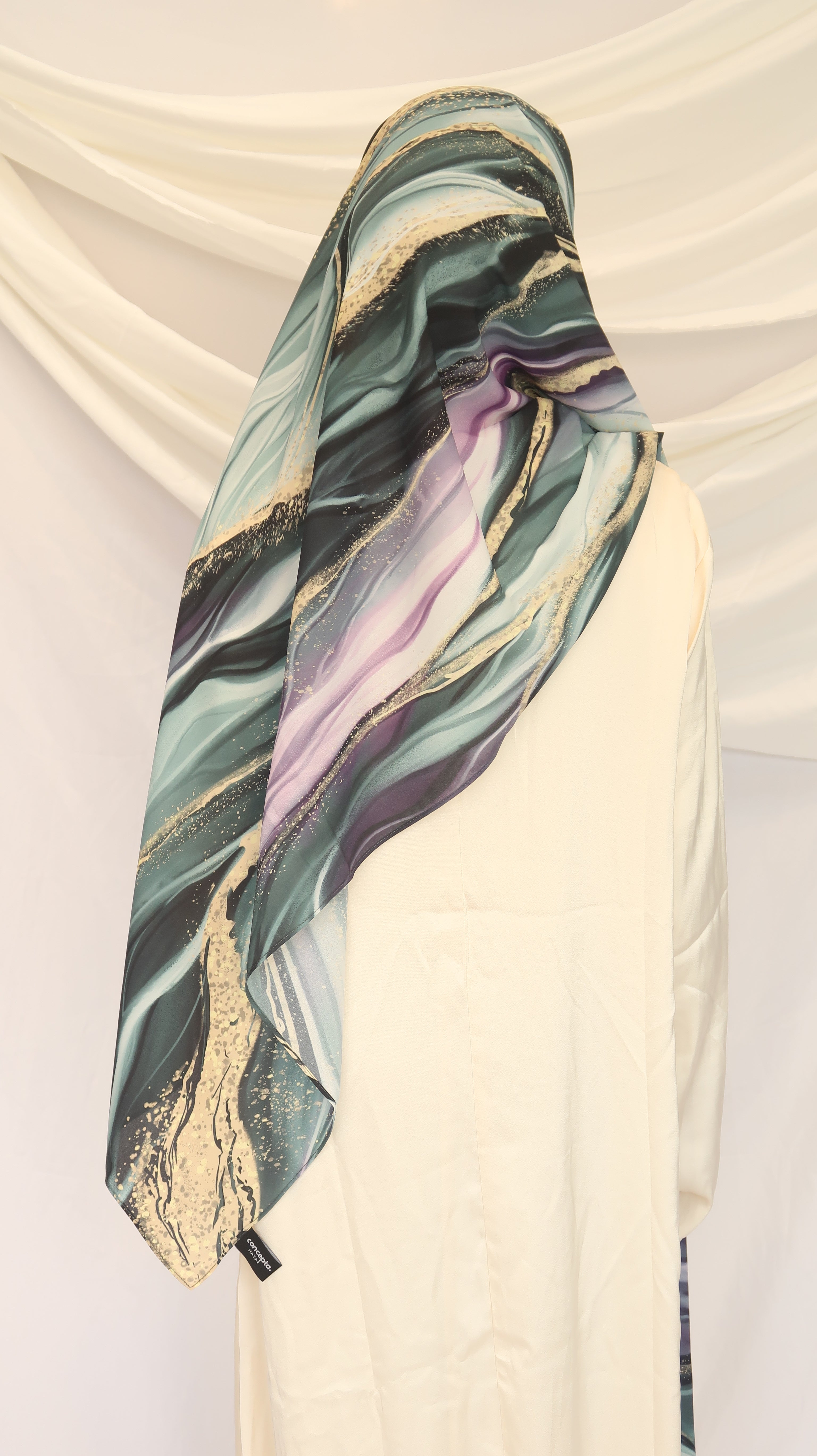 Emerald Galaxy - Premium Korean Chiffon Printed Scarf
