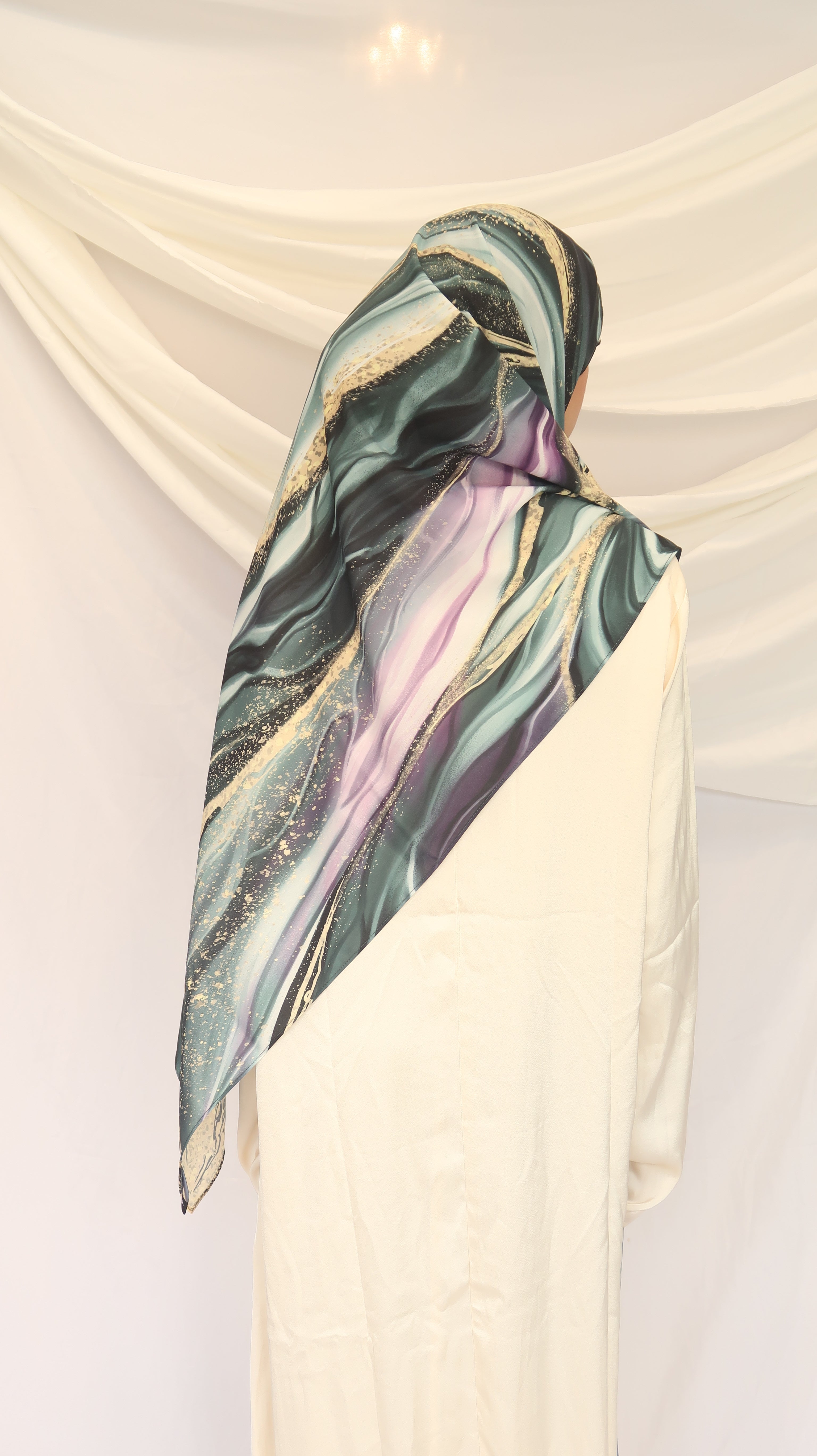 Emerald Galaxy - Premium Korean Chiffon Printed Scarf