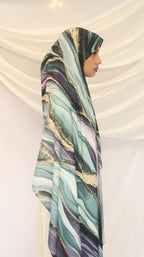 Emerald Galaxy - Premium Korean Chiffon Printed Scarf