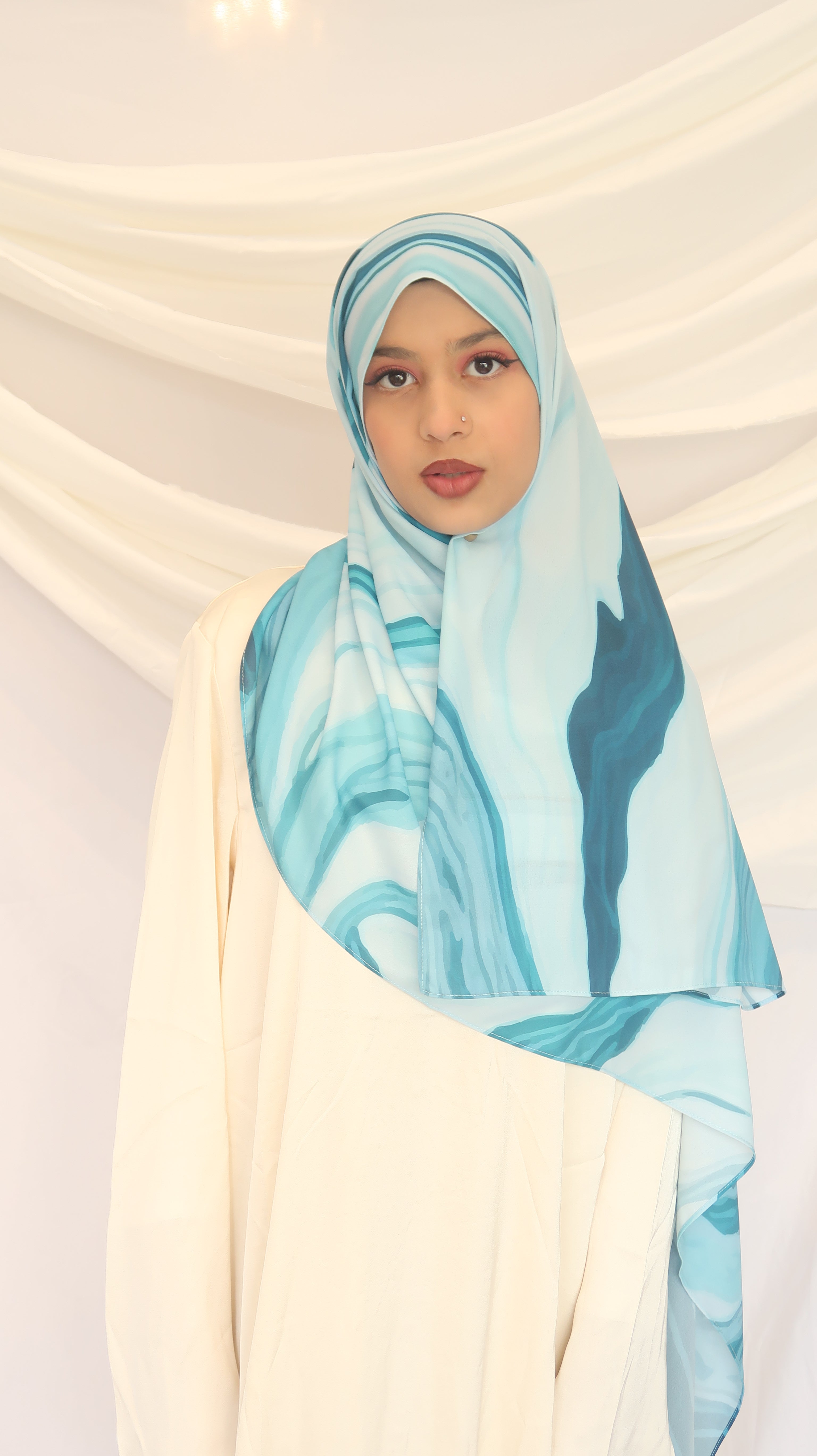 Noor Bloom - Premium Korean Chiffon Printed Scarf