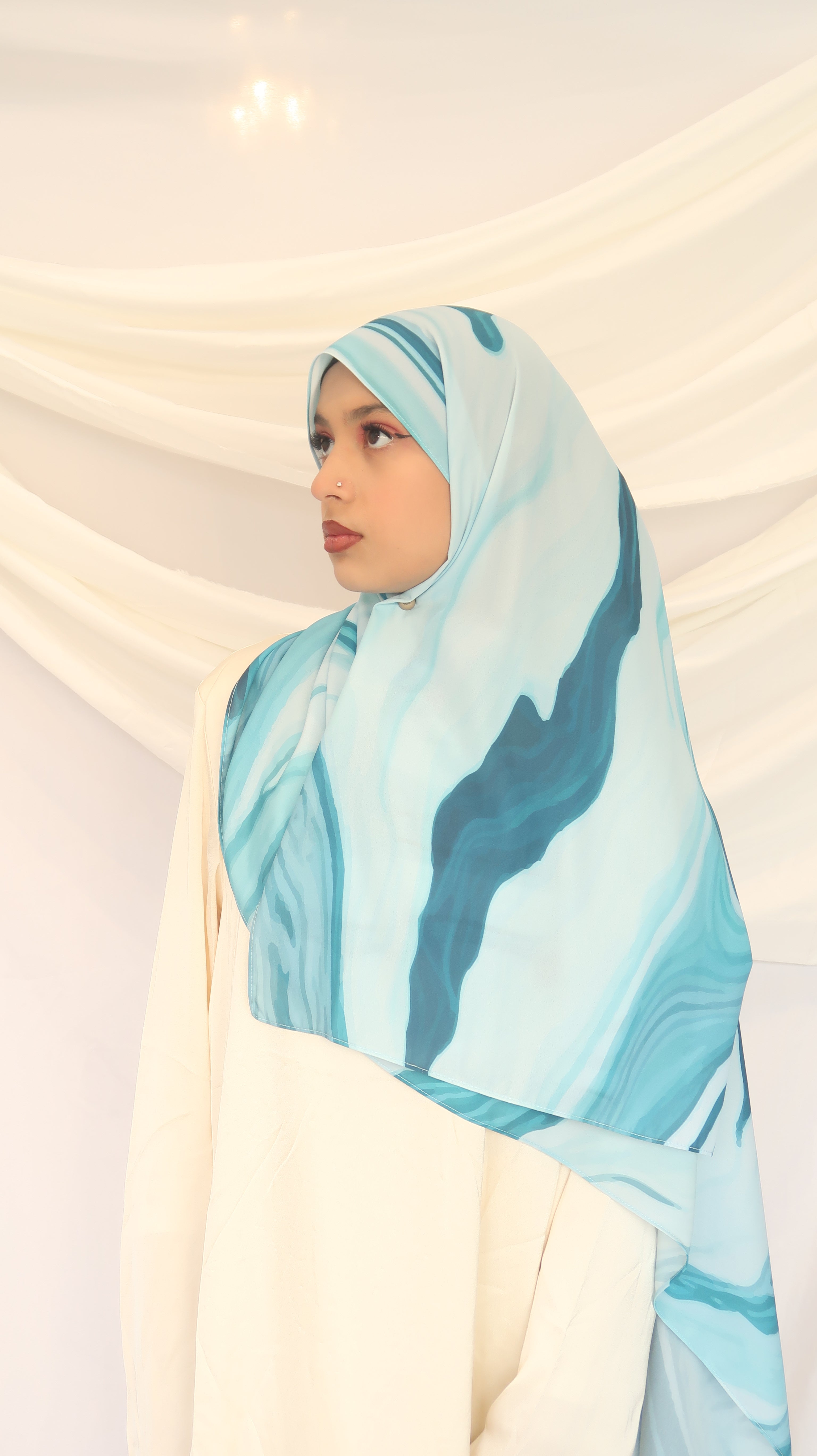 Noor Bloom - Premium Korean Chiffon Printed Scarf