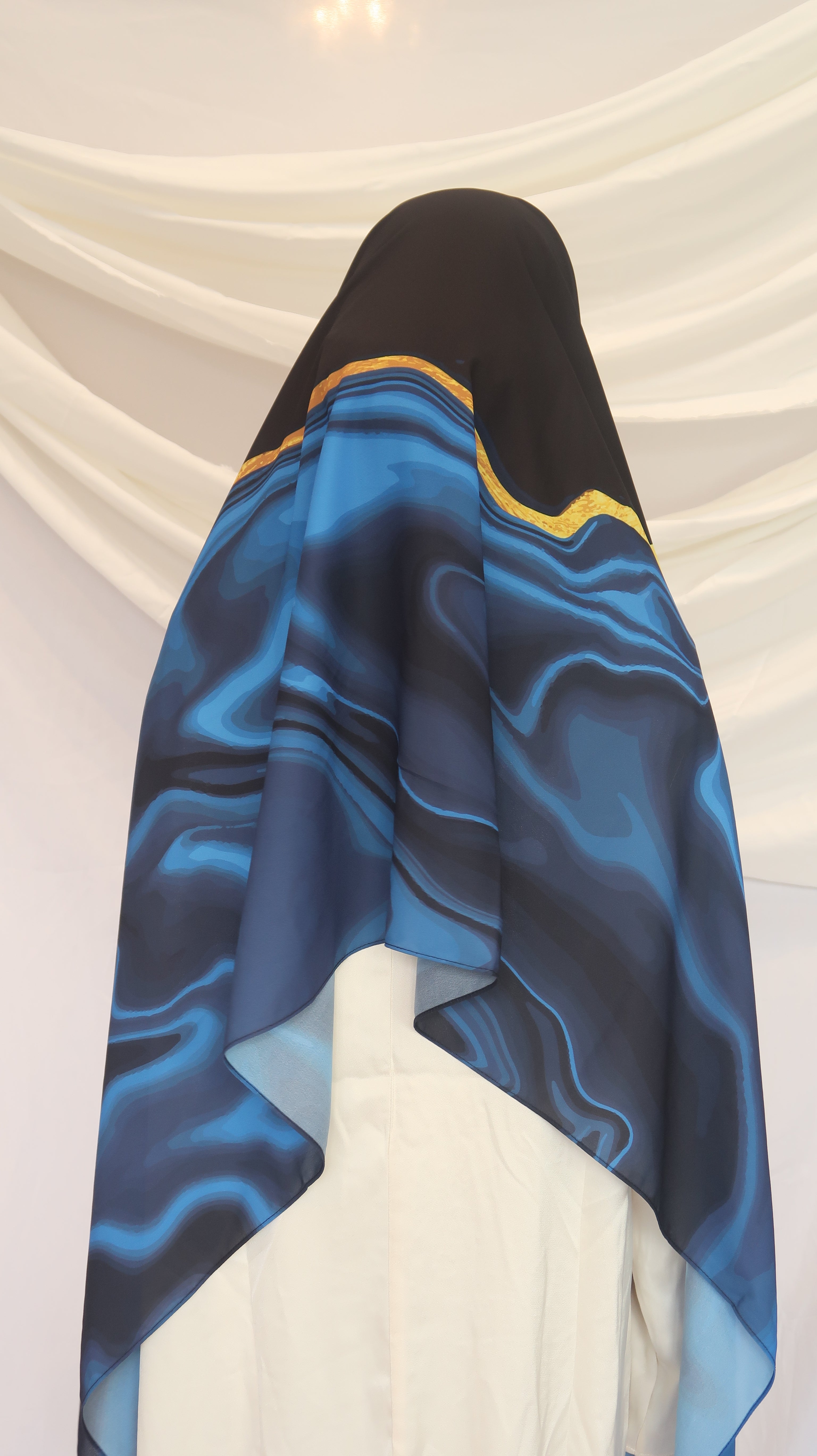 Midnight Flora - Premium Korean Chiffon Printed Scarf