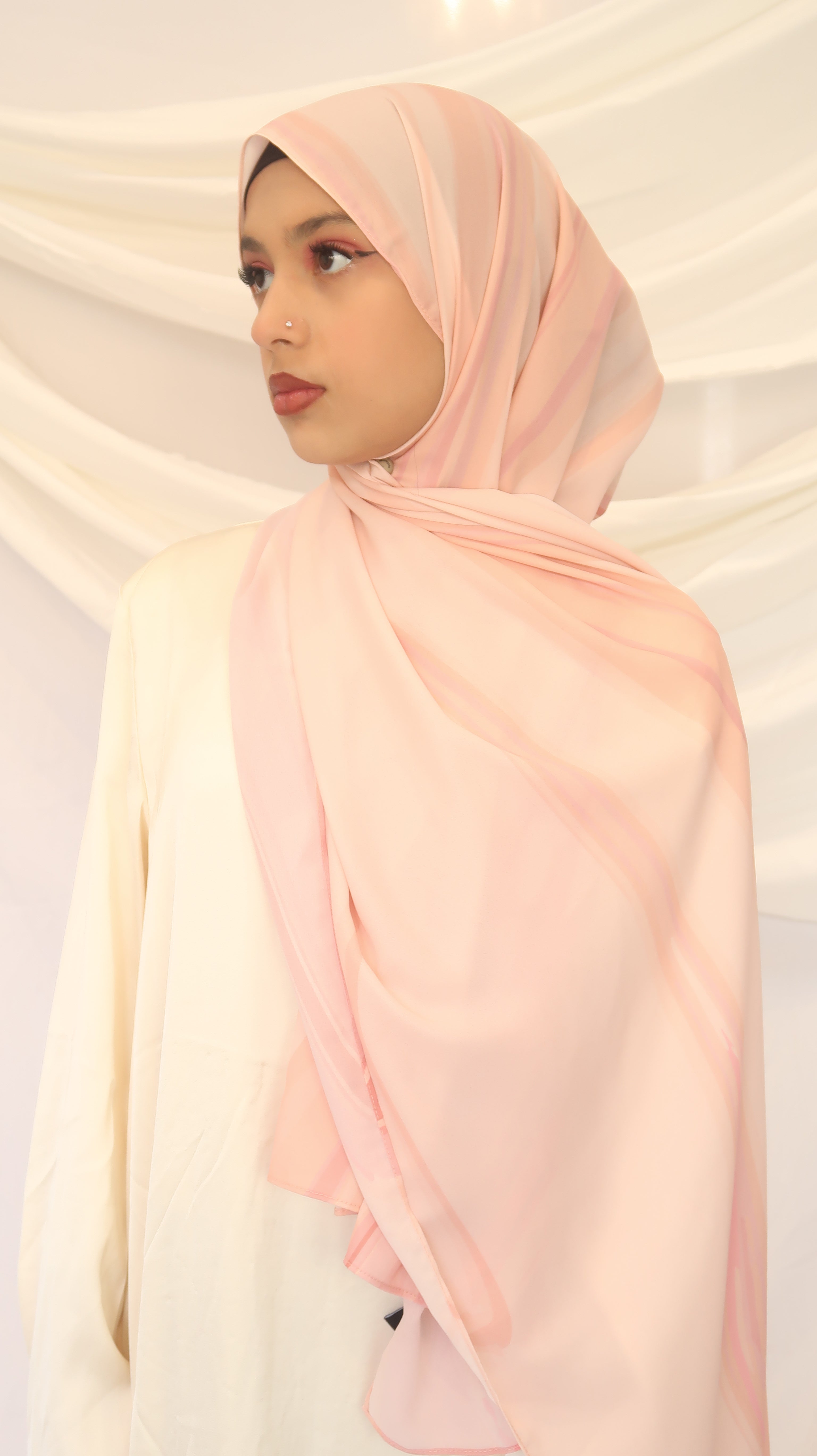 Sahara Blush - Premium Korean Chiffon Printed Scarf