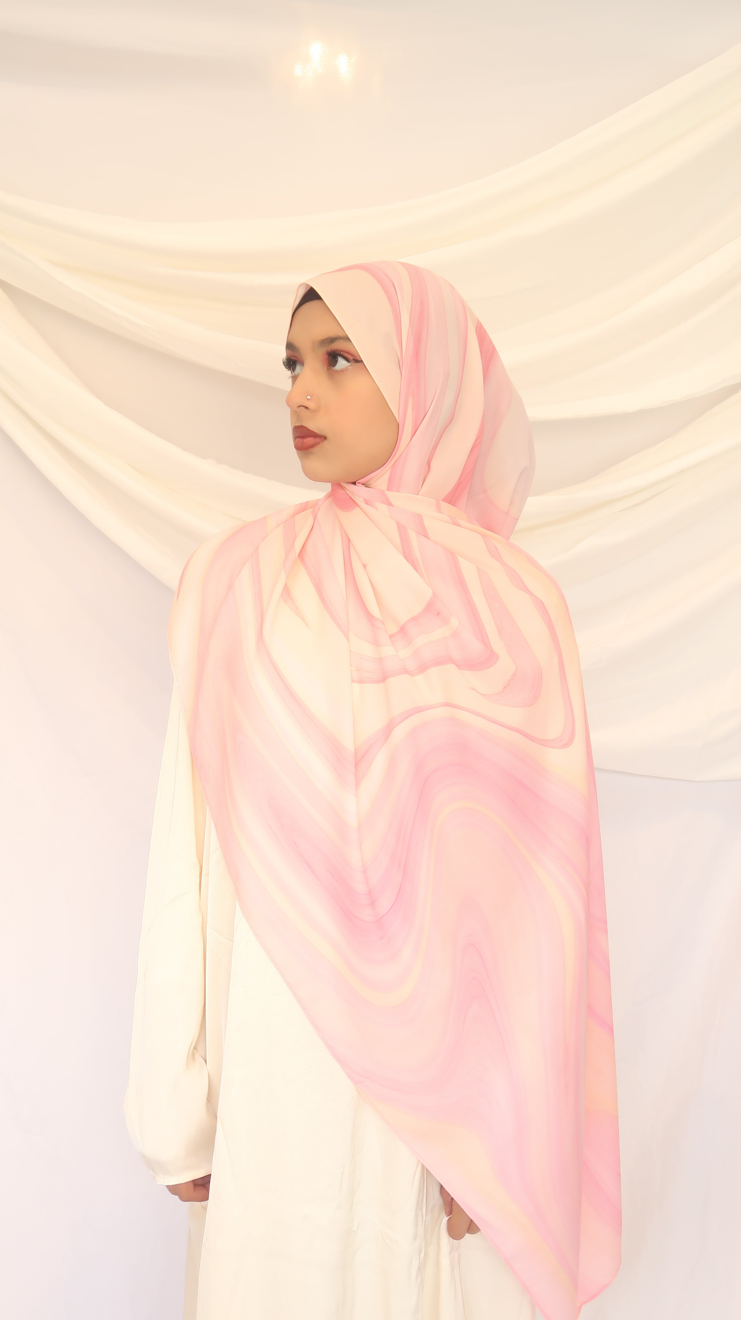 Rose Rainbow - Premium Korean Chiffon Printed Scarf