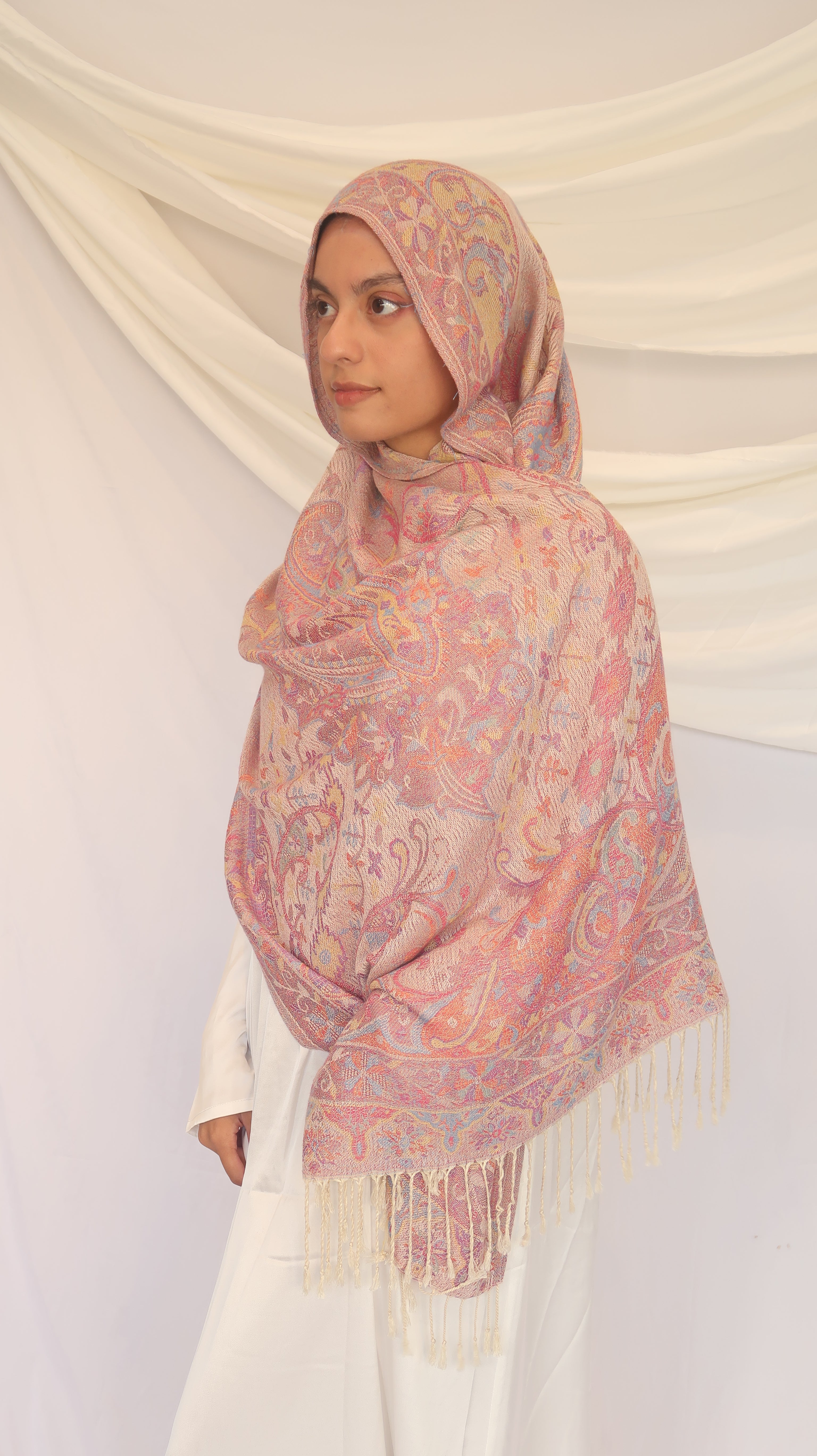 Pashmina Scarf – Cashmere‑Feel, Wind‑Resistant, Woven Paisley Jacquard (70×200cm)