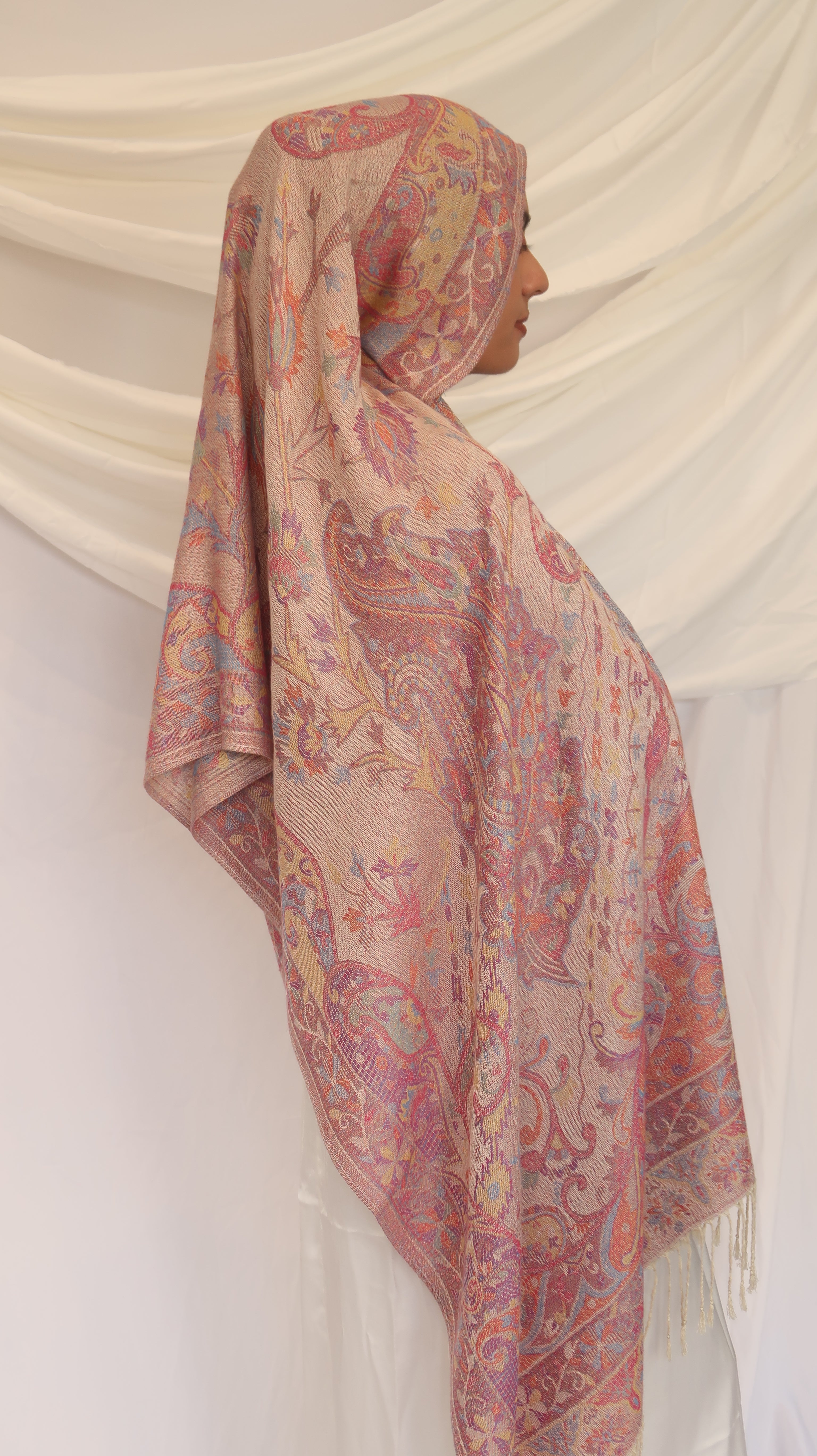 Pashmina Scarf – Cashmere‑Feel, Wind‑Resistant, Woven Paisley Jacquard (70×200cm)