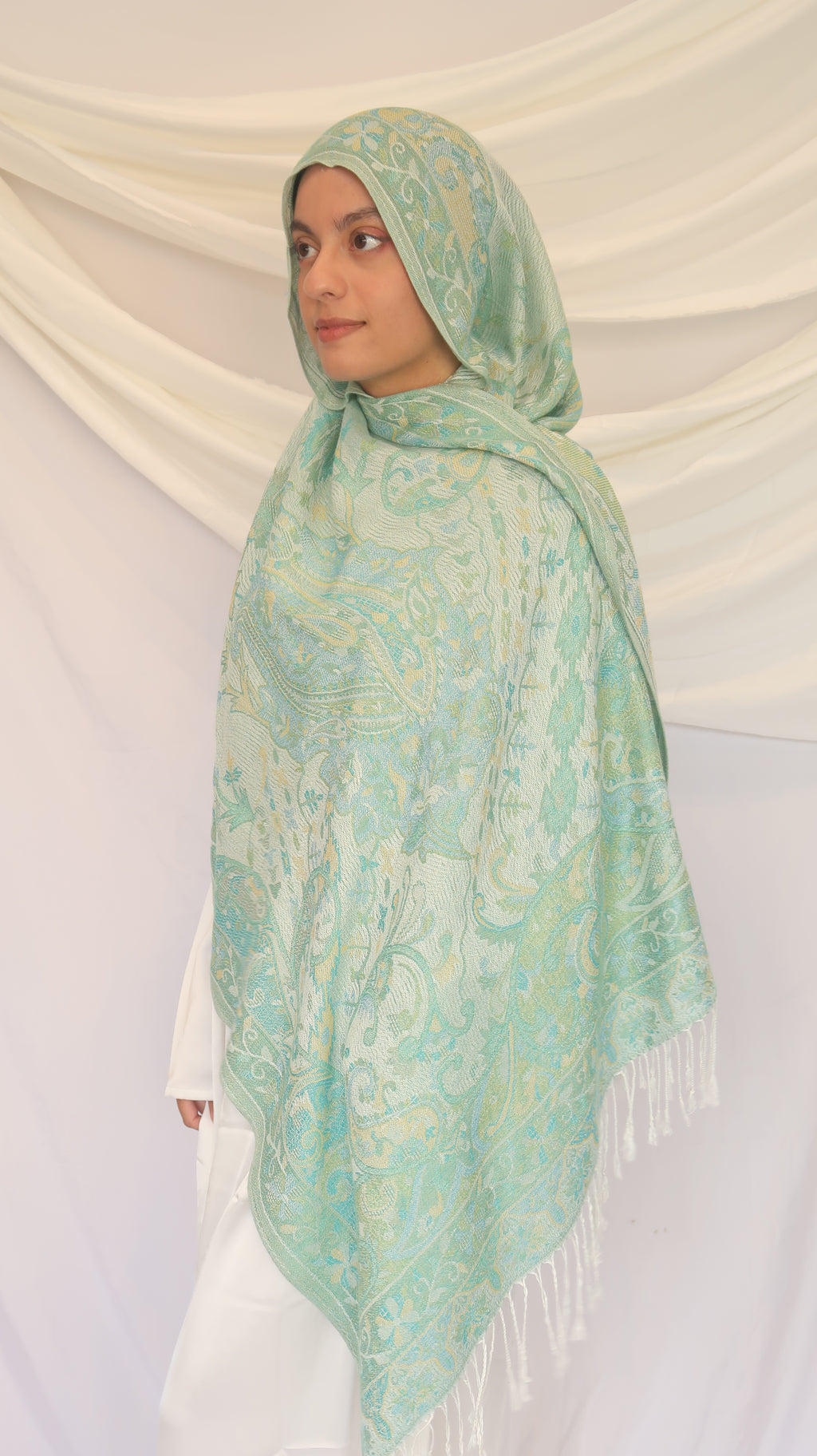 Pashmina Scarf – Cashmere‑Feel, Wind‑Resistant, Woven Paisley Jacquard (70×200cm)