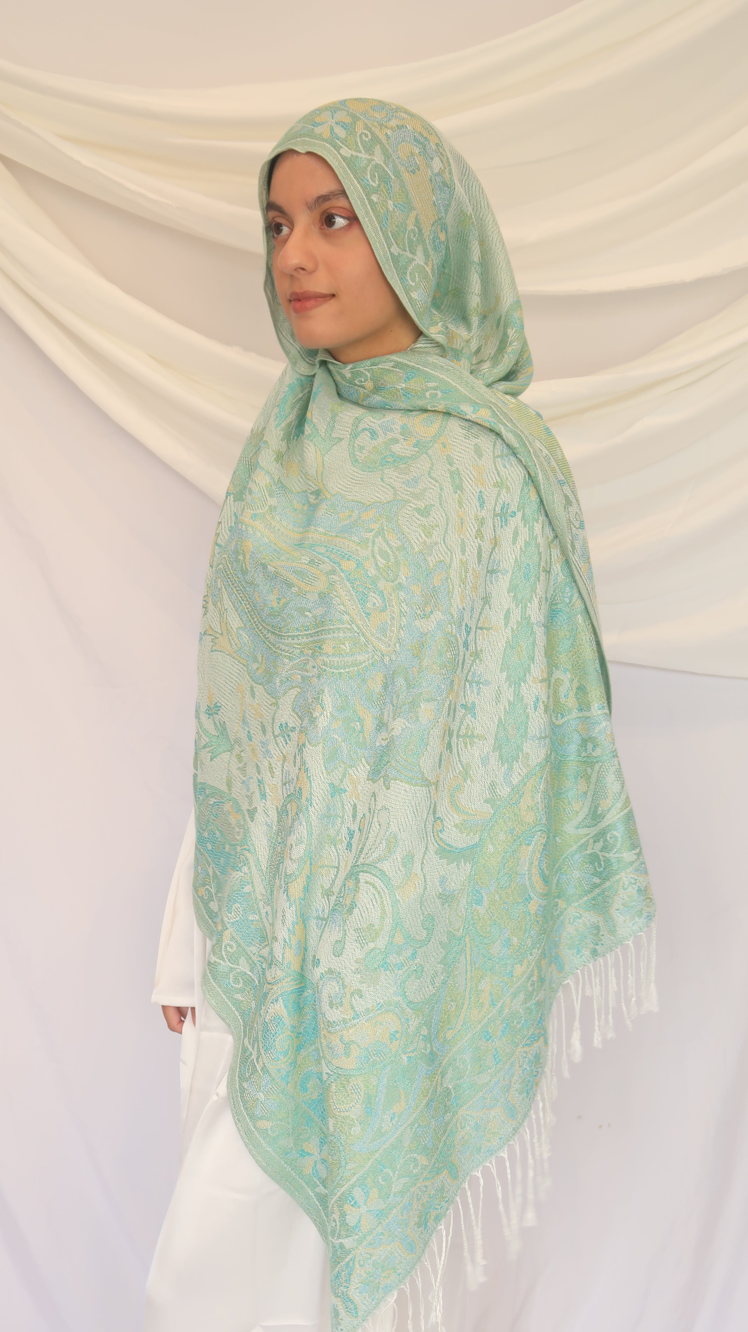 Pashmina Scarf – Cashmere‑Feel, Wind‑Resistant, Woven Paisley Jacquard (70×200cm)