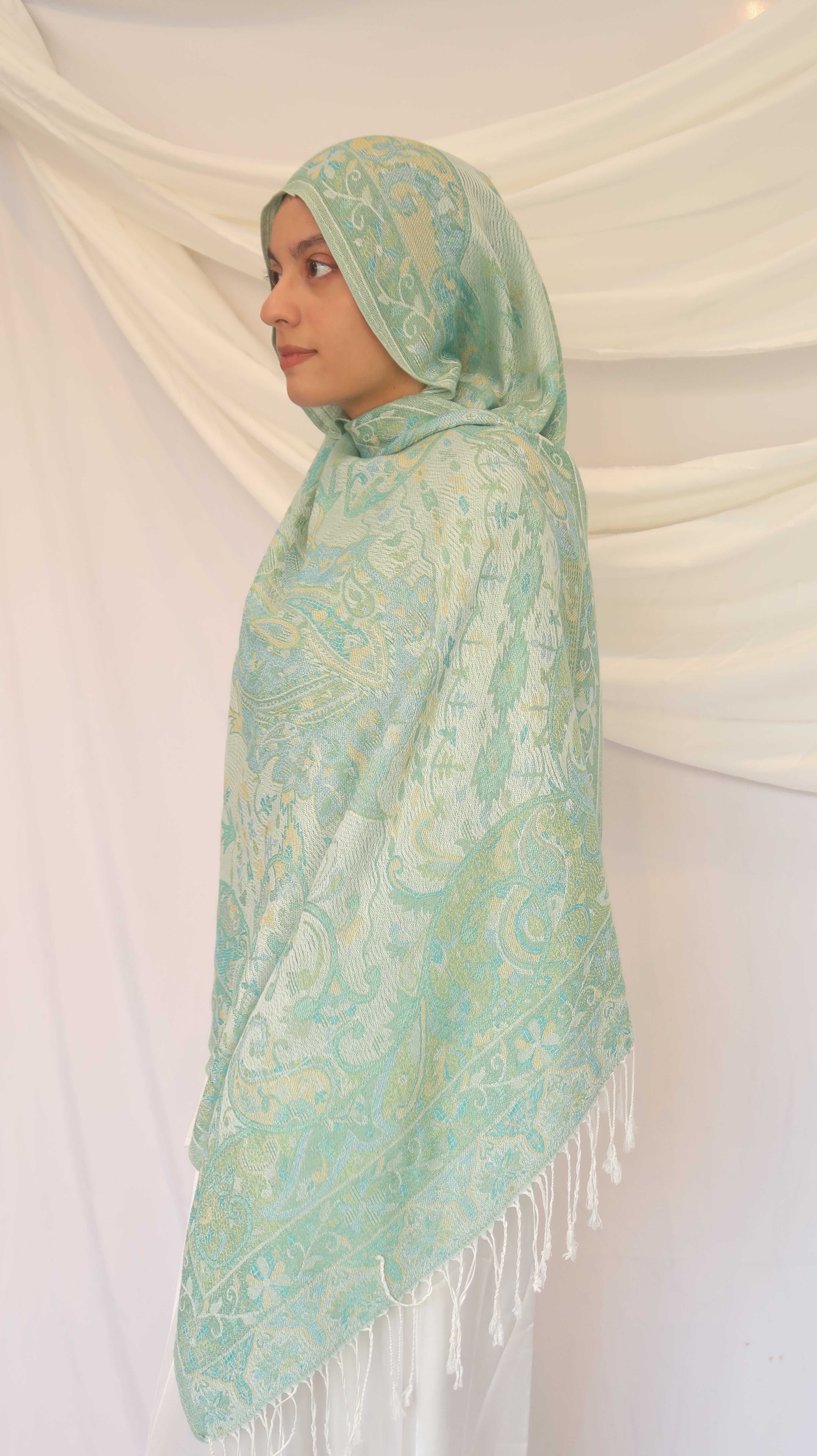 Pashmina Scarf – Cashmere‑Feel, Wind‑Resistant, Woven Paisley Jacquard (70×200cm)