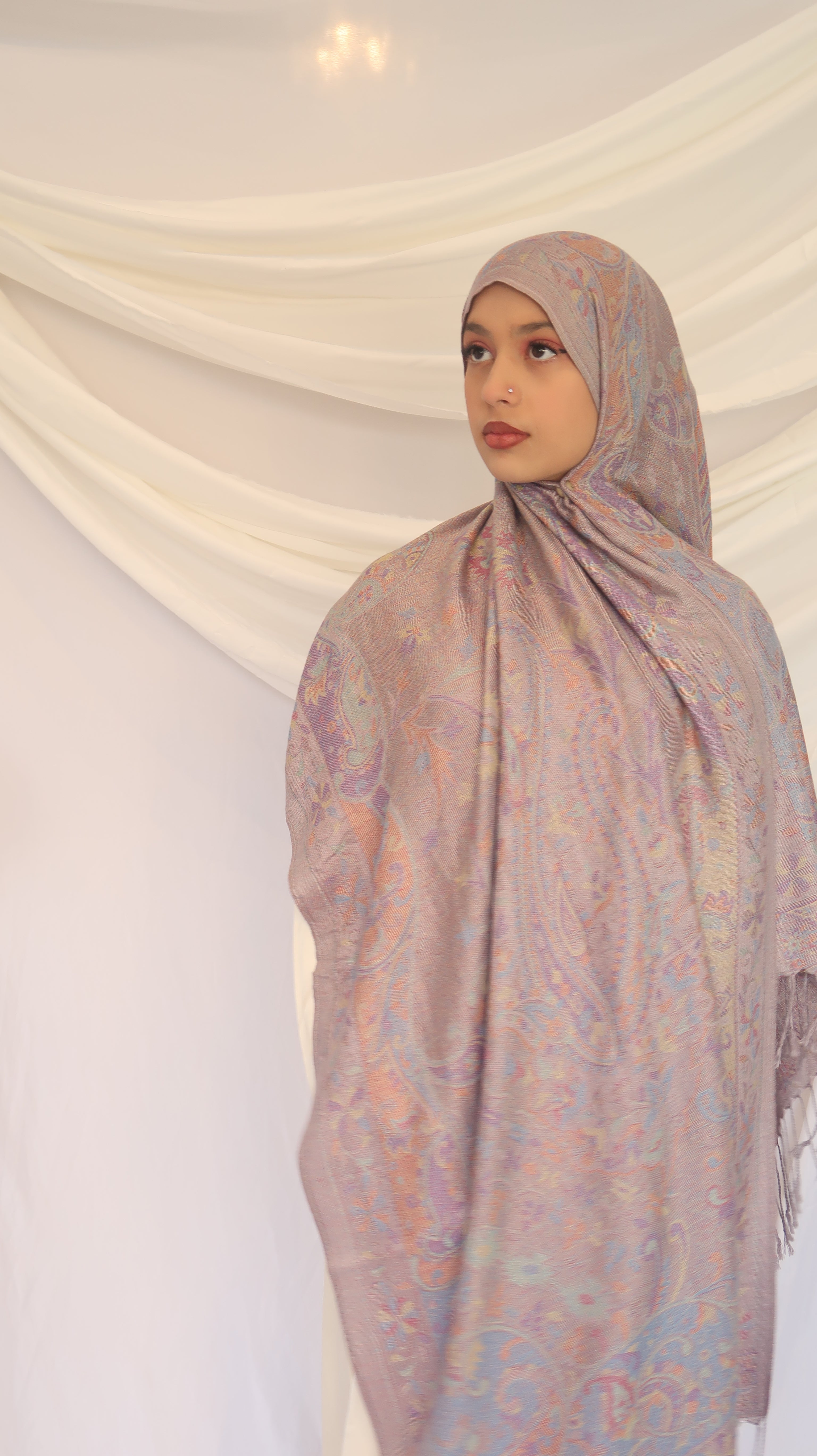 Pashmina Scarf – Cashmere‑Feel, Wind‑Resistant, Woven Paisley Jacquard (70×200cm)