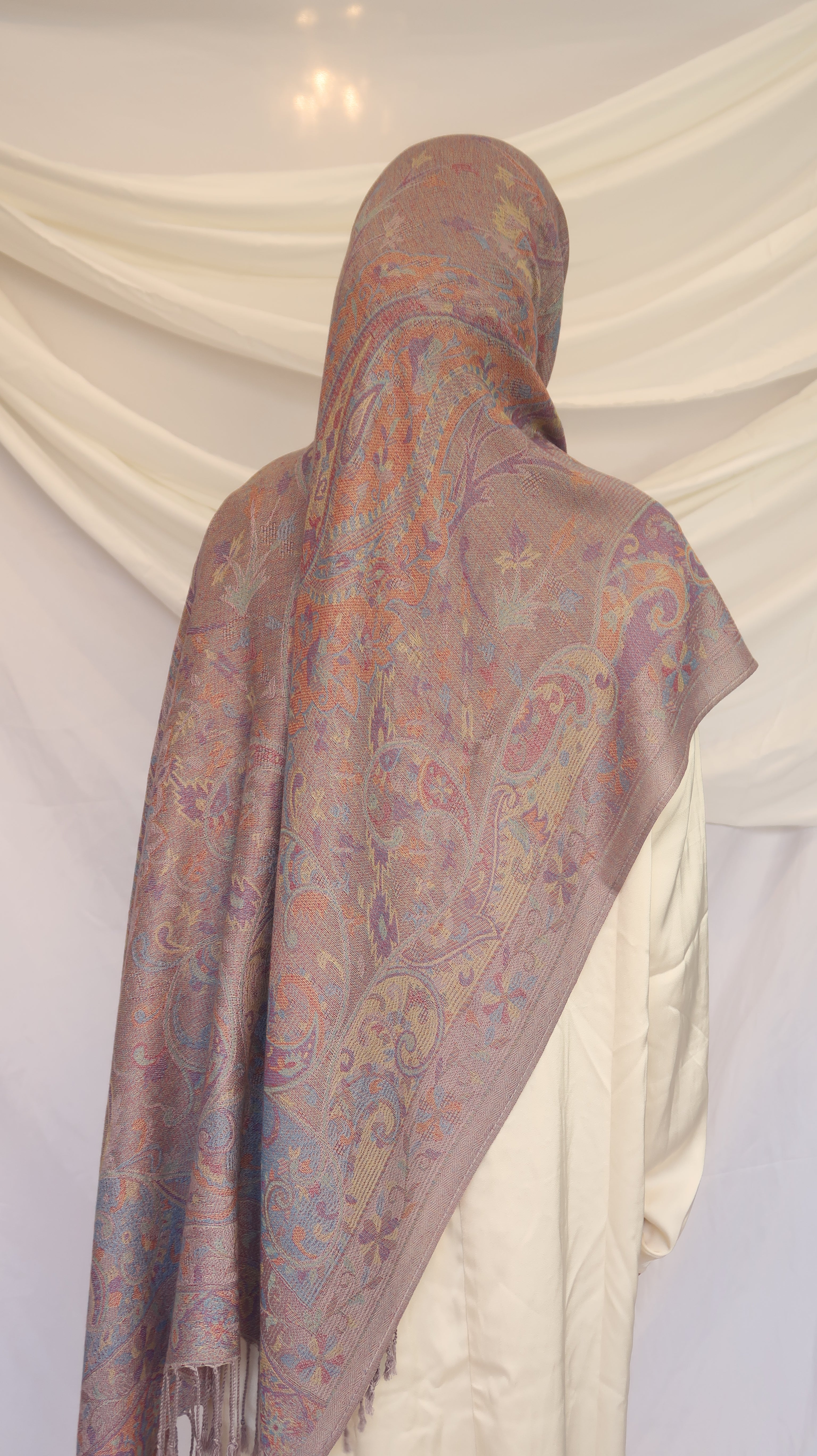 Pashmina Scarf – Cashmere‑Feel, Wind‑Resistant, Woven Paisley Jacquard (70×200cm)