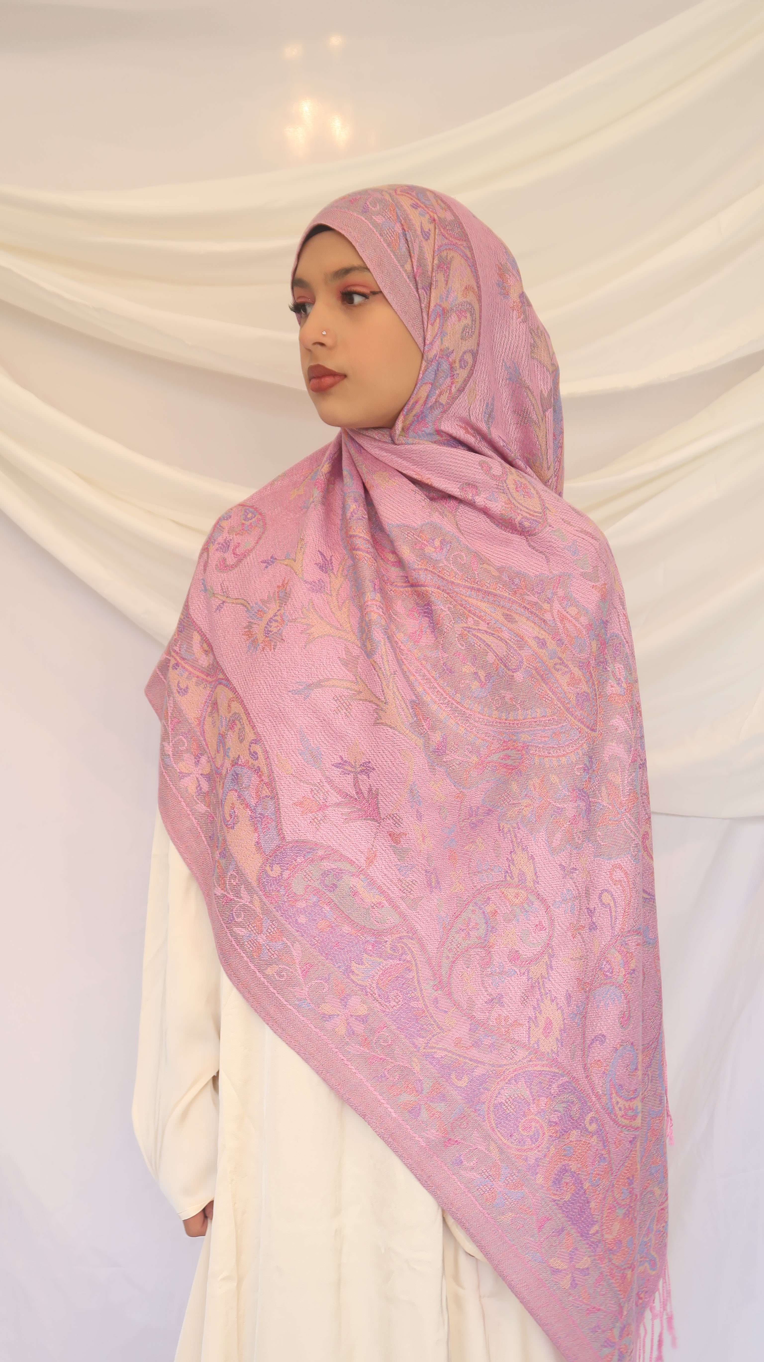 Pashmina Scarf – Cashmere‑Feel, Wind‑Resistant, Woven Paisley Jacquard (70×200cm)
