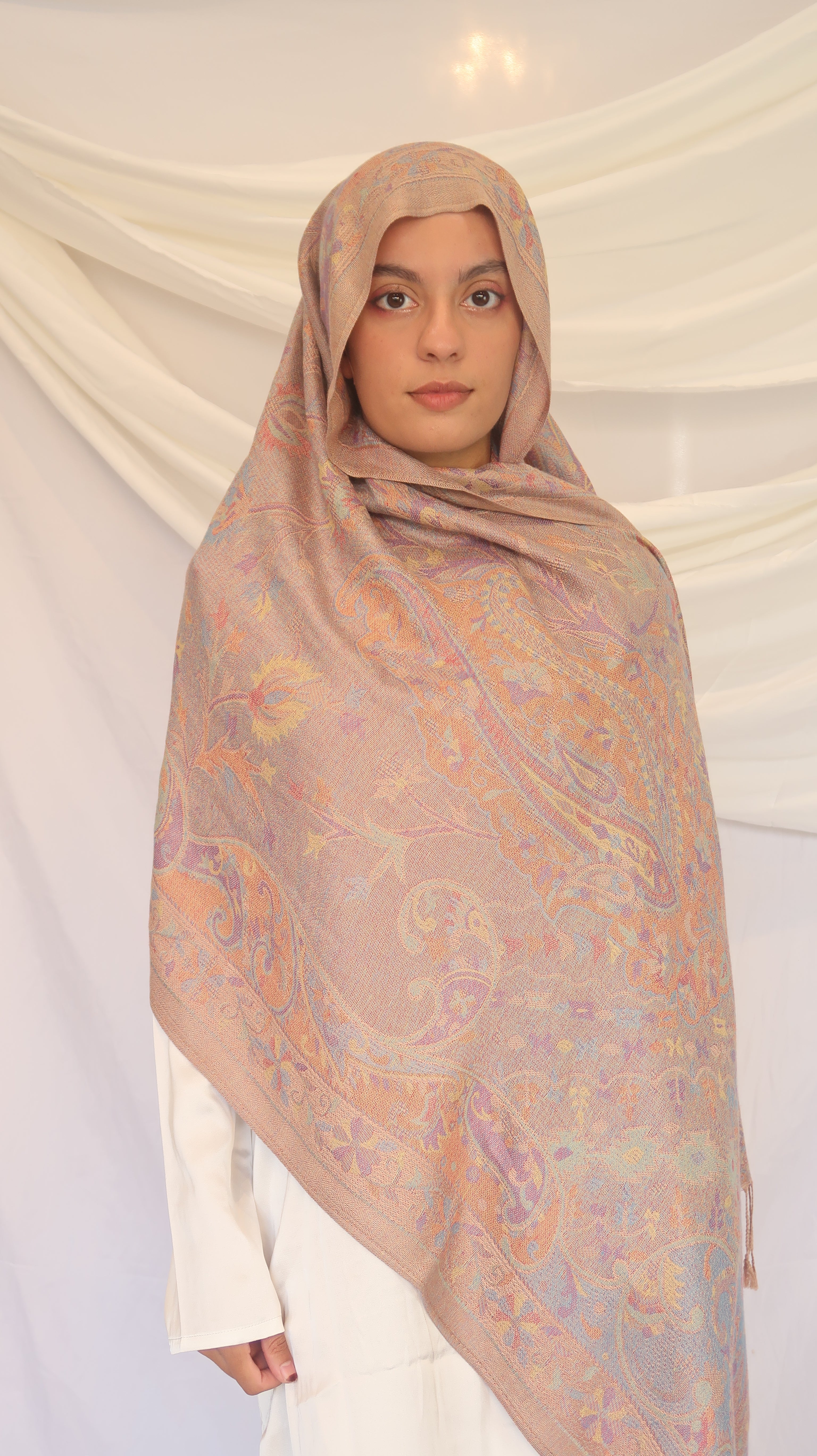 Pashmina Scarf – Cashmere‑Feel, Wind‑Resistant, Woven Paisley Jacquard (70×200cm)