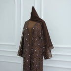 Haya Pearl Bloom Abaya Embellished Set 3 Piece Pre-Order
