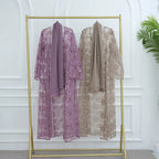 Haya Pearl Bloom Abaya Embellished Set 3 Piece Pre-Order