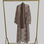Haya Pearl Bloom Abaya Embellished Set 3 Piece Pre-Order