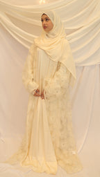 Haya Pearl Bloom Abaya Embellished Set 3 Piece Pre-Order