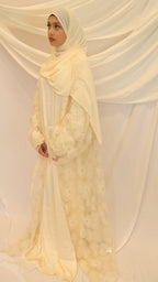 Haya Pearl Bloom Abaya Embellished Set 3 Piece Pre-Order