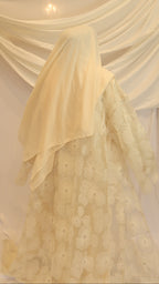 Haya Pearl Bloom Abaya Embellished Set 3 Piece Pre-Order