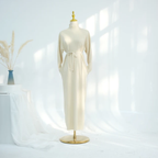 Ribbed Thin Knit Abaya Dress With Pockets
