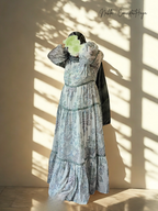 Nahla Luxury Premium Maxi Dress French Ruffles Lightweight & Soft | Ethereal Collection