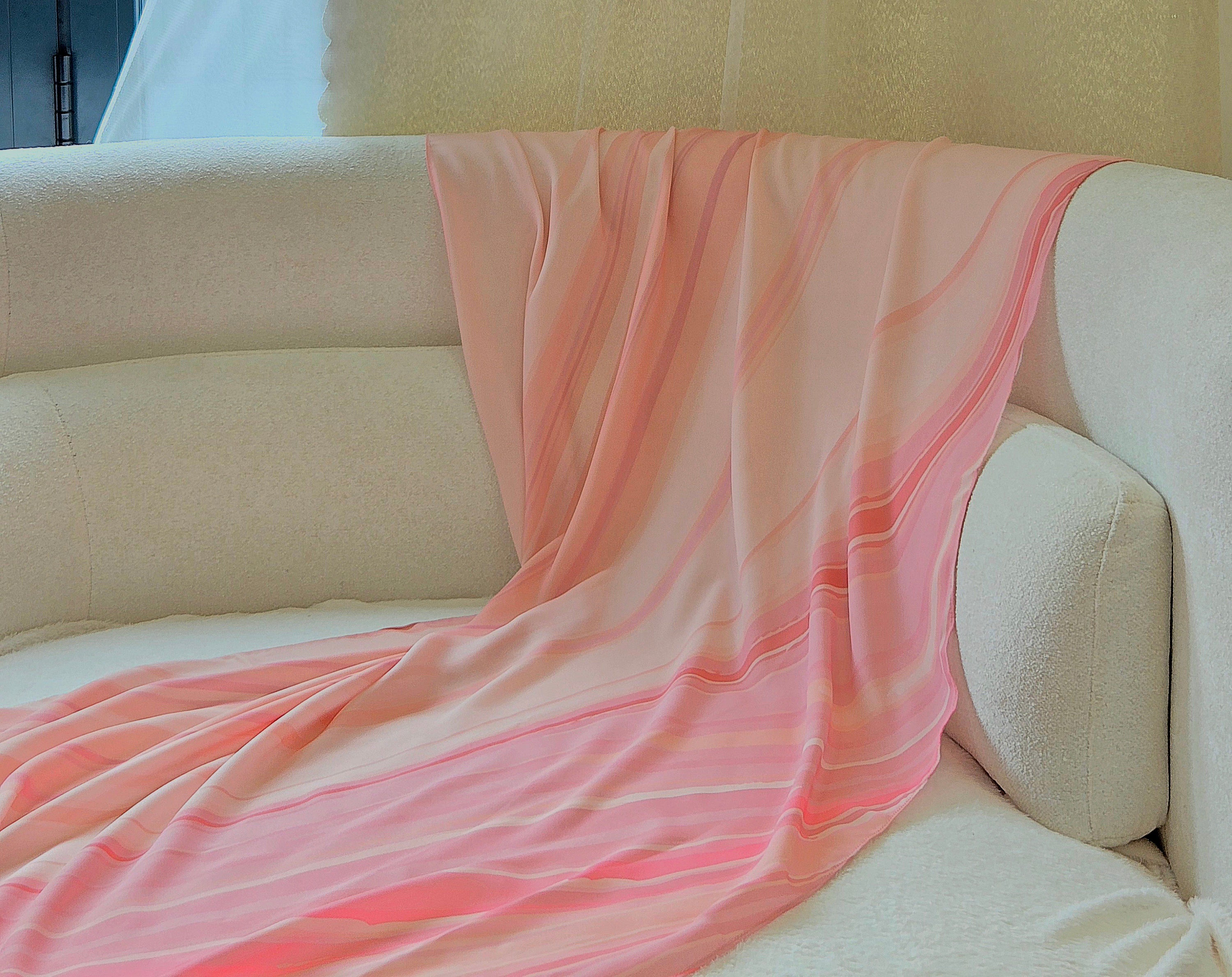 Sahara Blush - Premium Korean Chiffon Printed Scarf